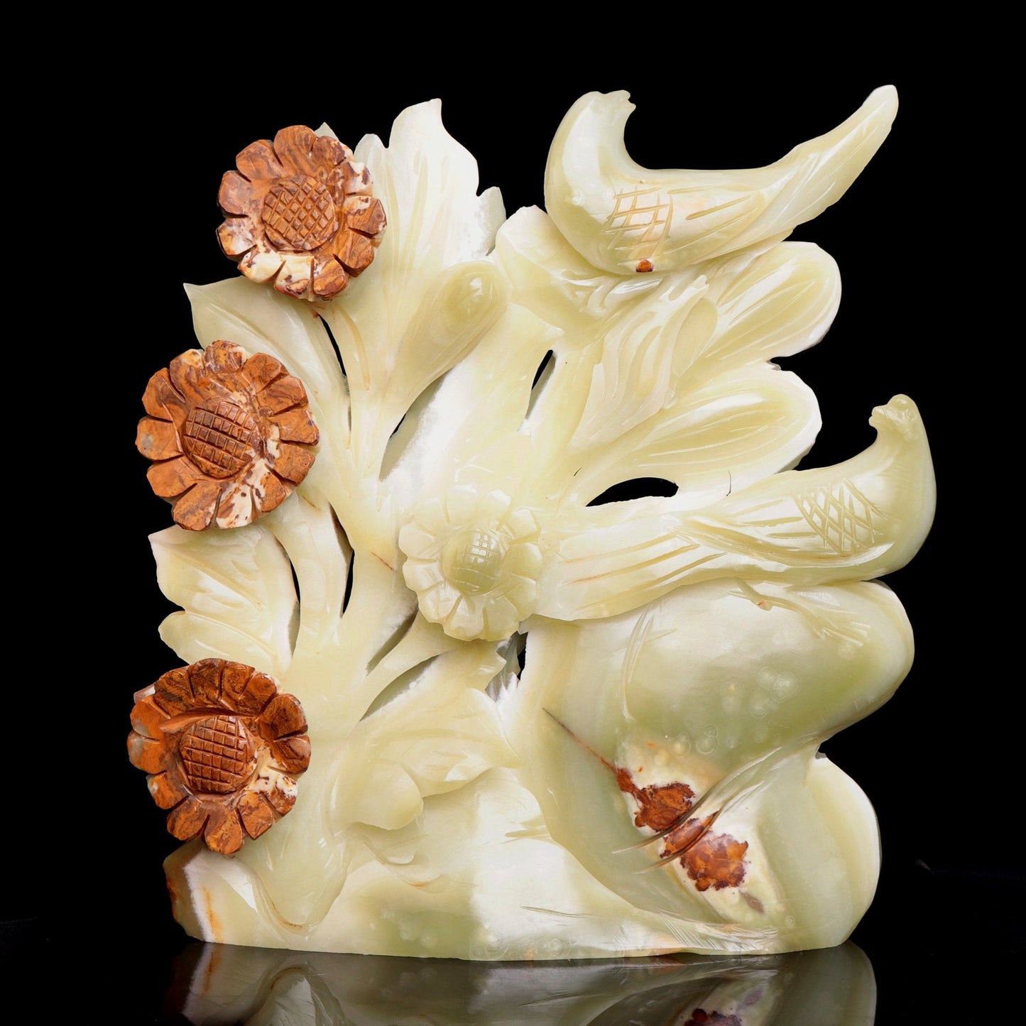 10" Afghan Jade Crystal Bird Figurine Healing Quartz Decor Gift - crystaltreasure