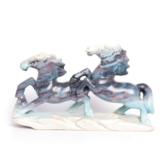 10.5" Trolleite Carved Crystal Horse Figurine Realistic Crystal Healing Quartz Decor - crystaltreasure