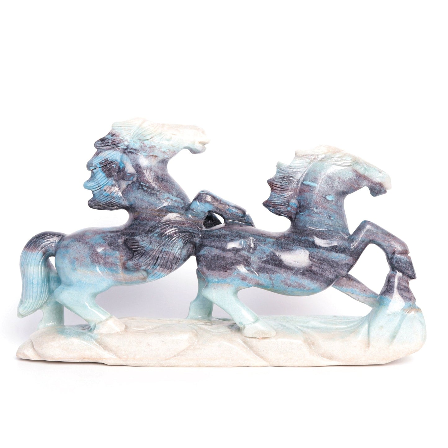 10.5" Trolleite Carved Crystal Horse Figurine Realistic Crystal Healing Quartz Decor - crystaltreasure