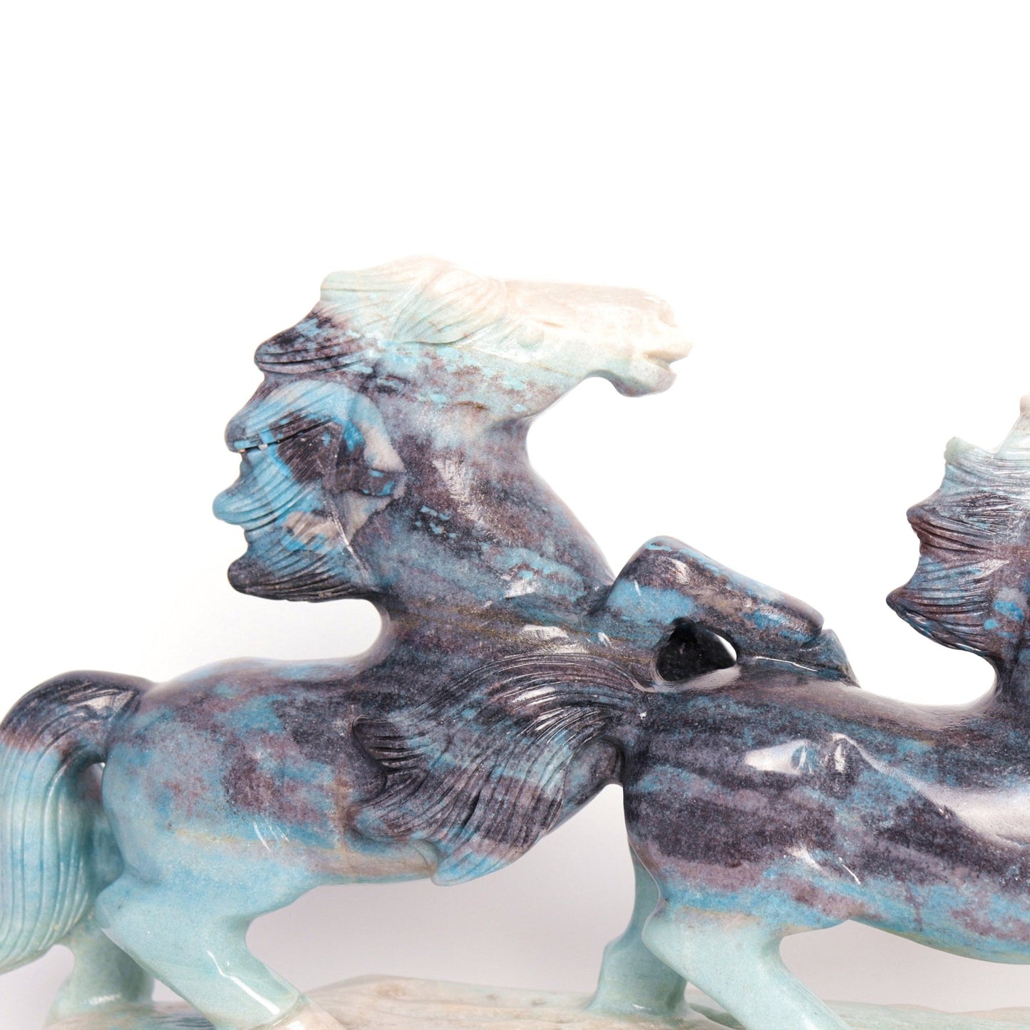 10.5" Trolleite Carved Crystal Horse Figurine Realistic Crystal Healing Quartz Decor - crystaltreasure