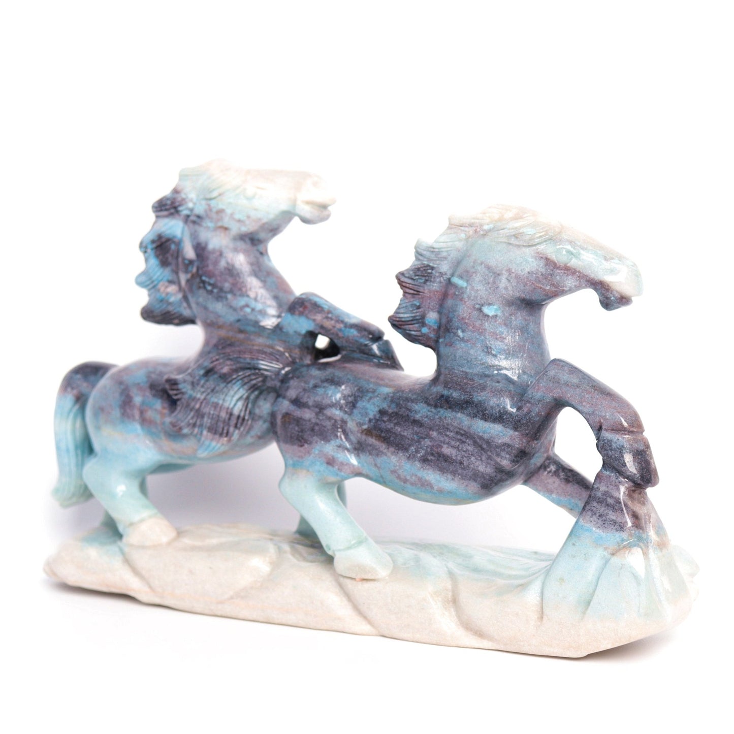 10.5" Trolleite Carved Crystal Horse Figurine Realistic Crystal Healing Quartz Decor - crystaltreasure