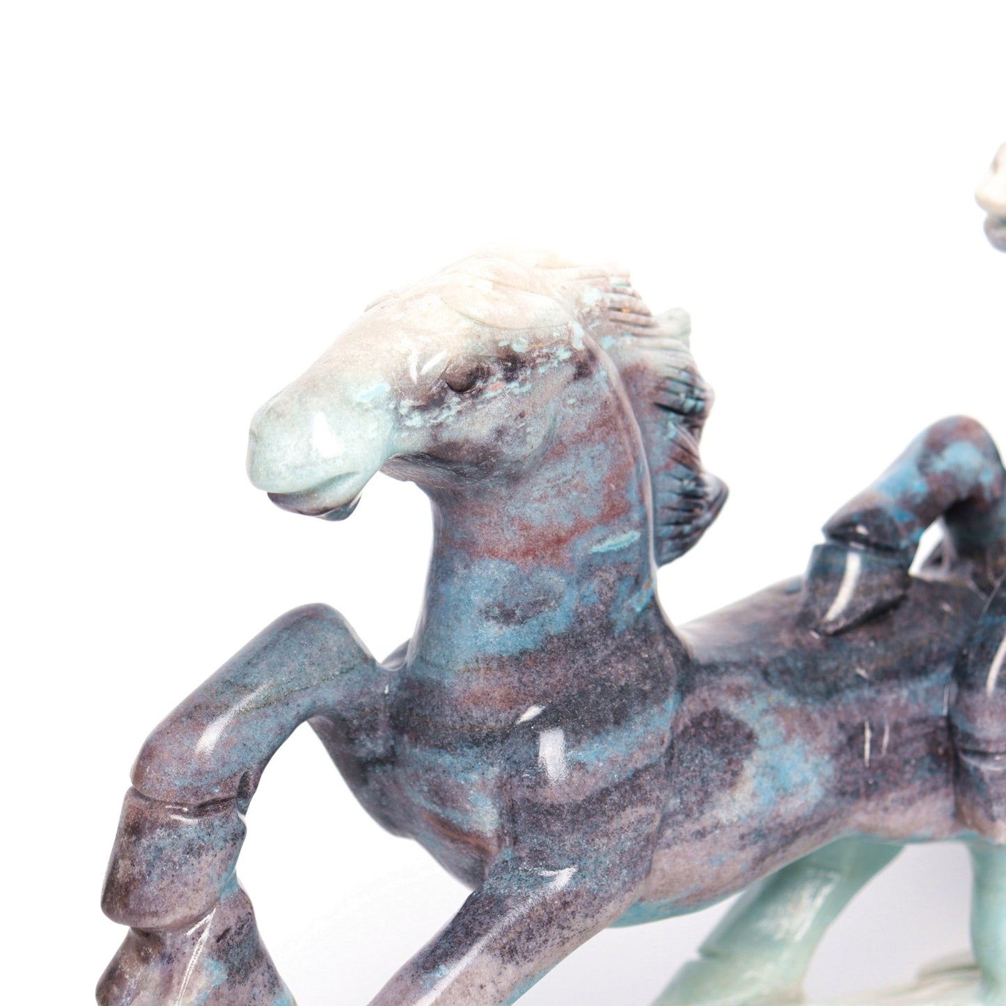 10.5" Trolleite Carved Crystal Horse Figurine Realistic Crystal Healing Quartz Decor - crystaltreasure