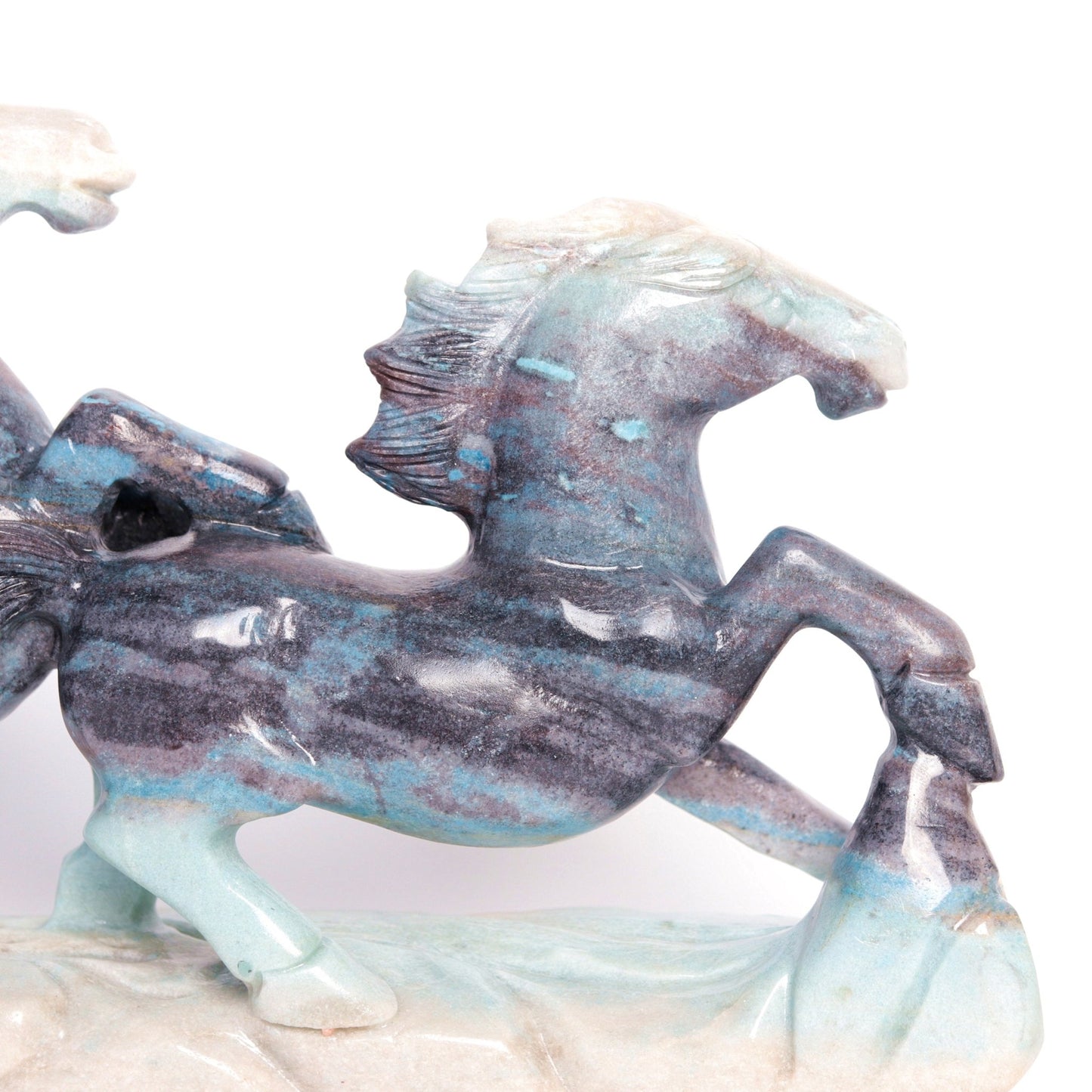 10.5" Trolleite Carved Crystal Horse Figurine Realistic Crystal Healing Quartz Decor - crystaltreasure