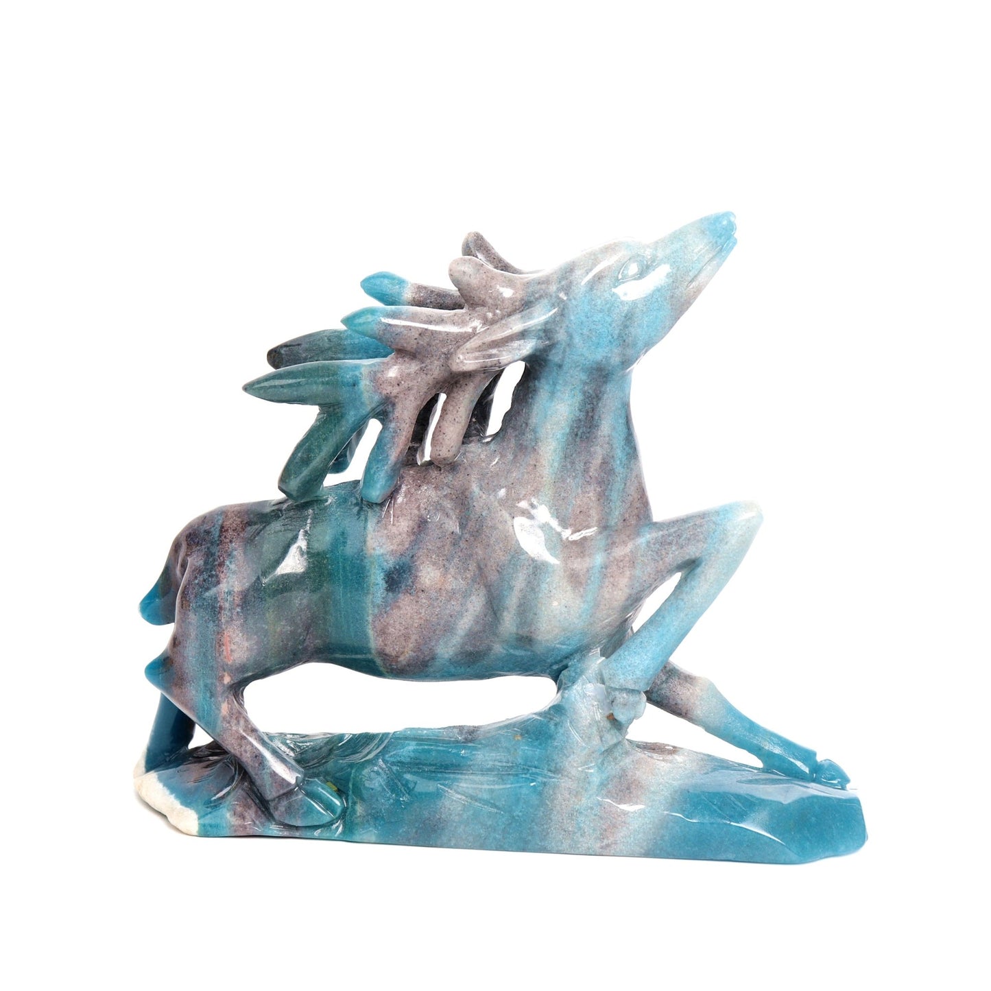 10.5" Trolleite Crystal Deer Figurine Healing Quartz Decor - crystaltreasure