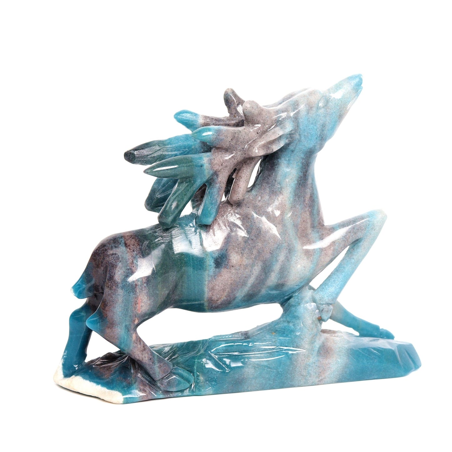 10.5" Trolleite Crystal Deer Figurine Healing Quartz Decor - crystaltreasure
