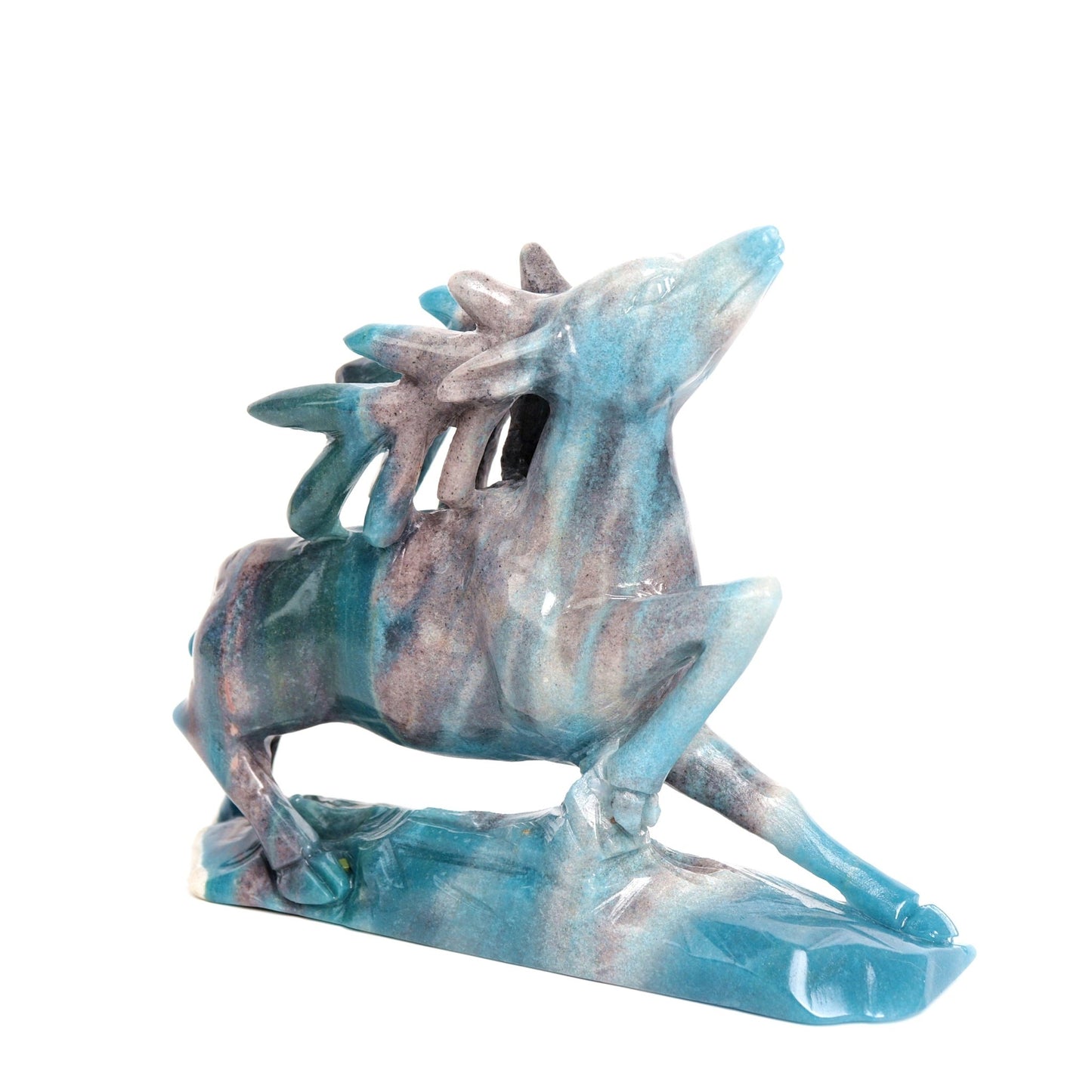 10.5" Trolleite Crystal Deer Figurine Healing Quartz Decor - crystaltreasure