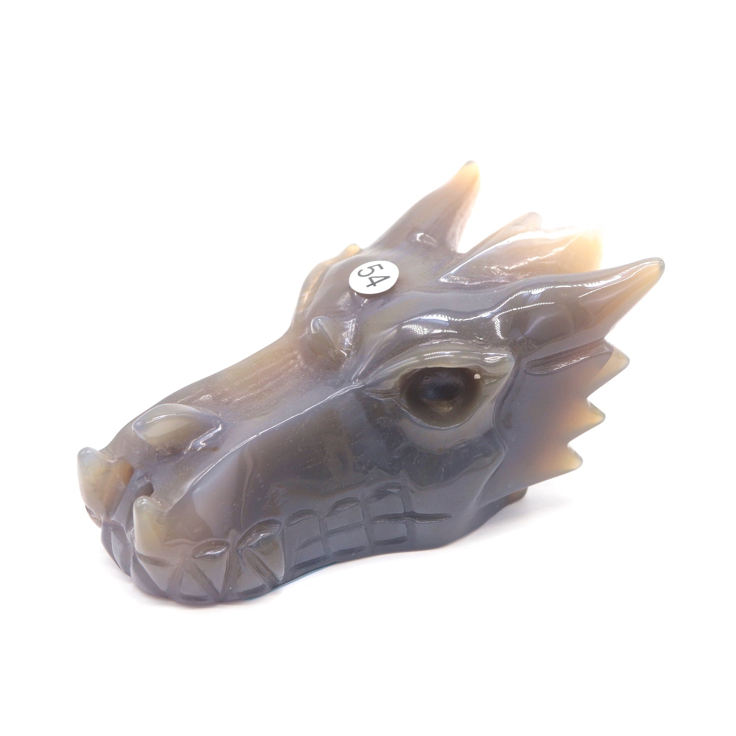4.5" Hand Carved Druzy Agate Dragon Head Statue Crystal Healing Reiki