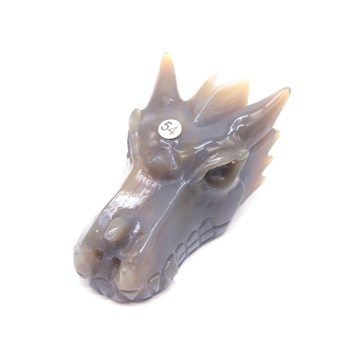 4.5" Hand Carved Druzy Agate Dragon Head Statue Crystal Healing Reiki