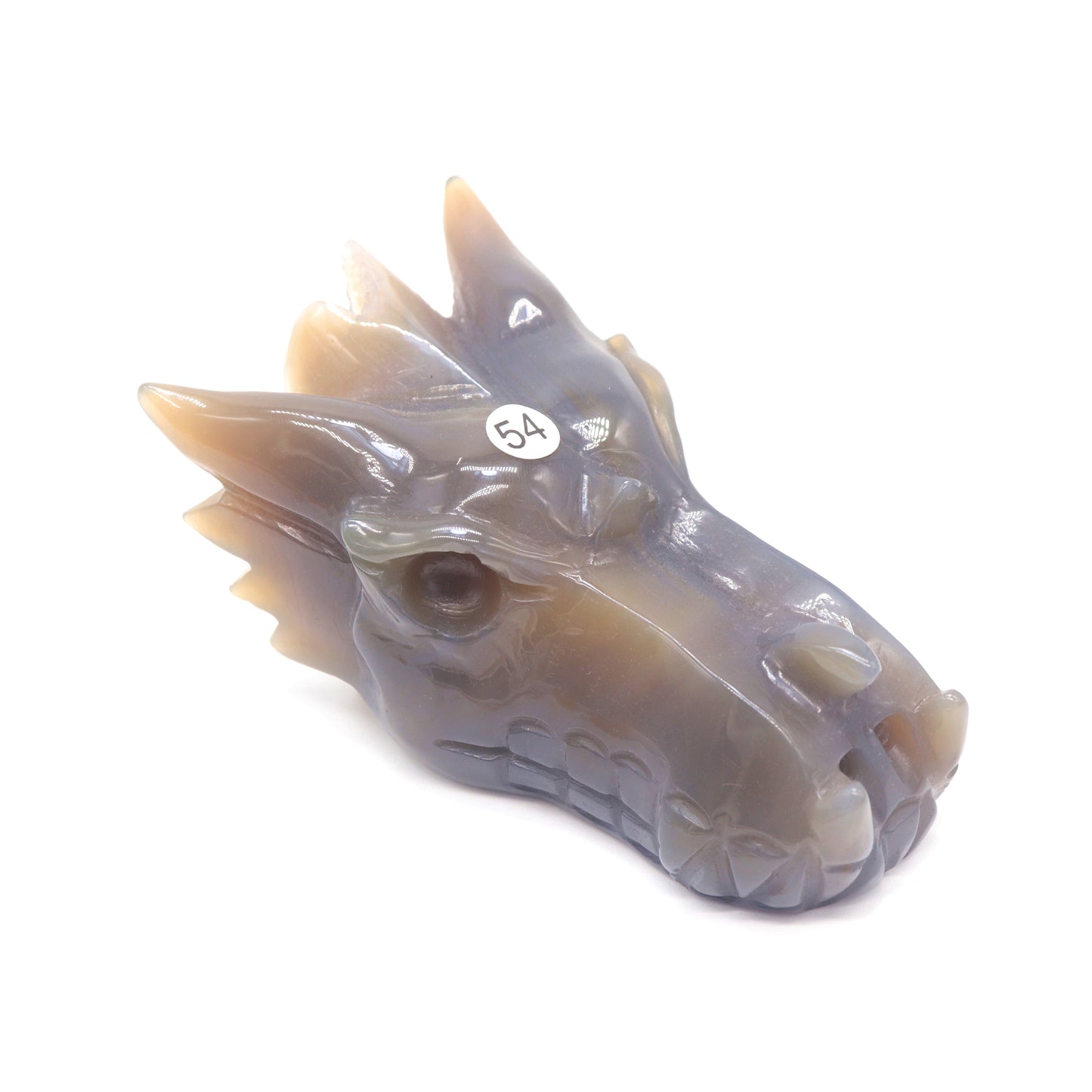 4.5" Hand Carved Druzy Agate Dragon Head Statue Crystal Healing Reiki