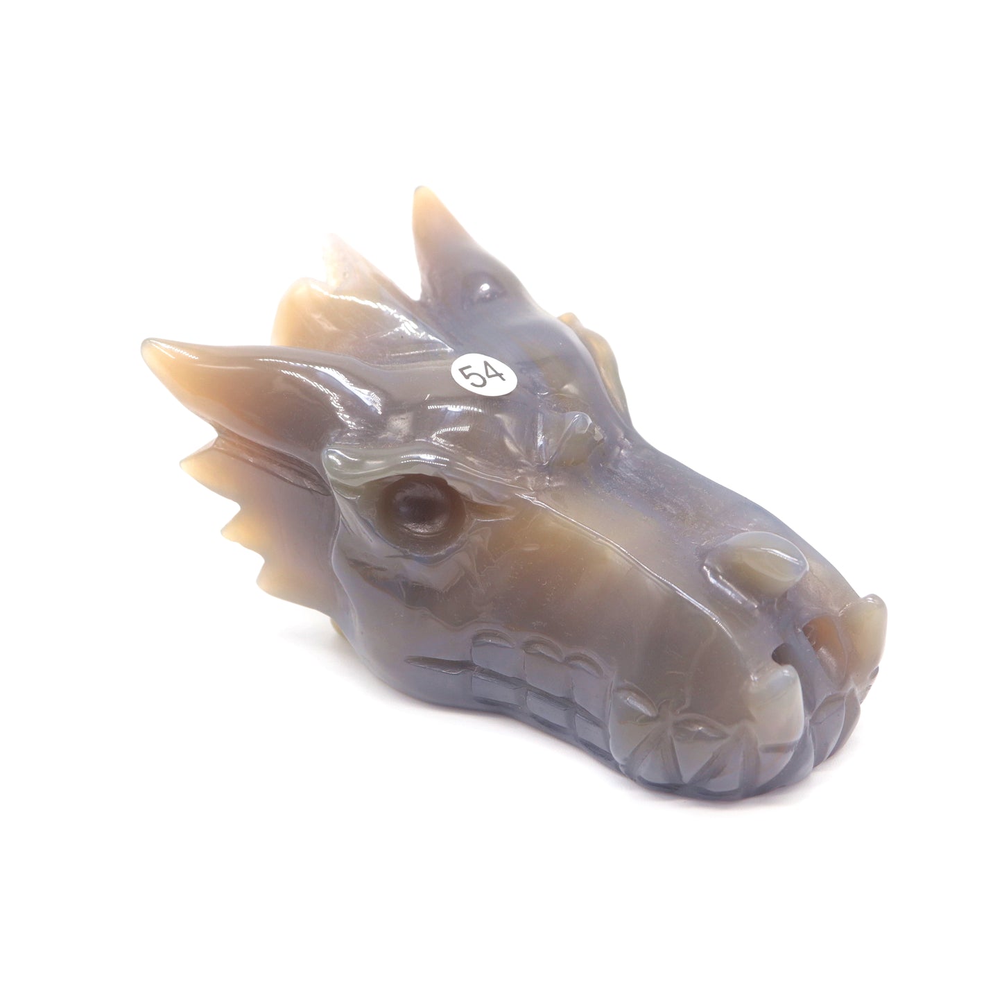 4.5" Hand Carved Druzy Agate Dragon Head Statue Crystal Healing Reiki