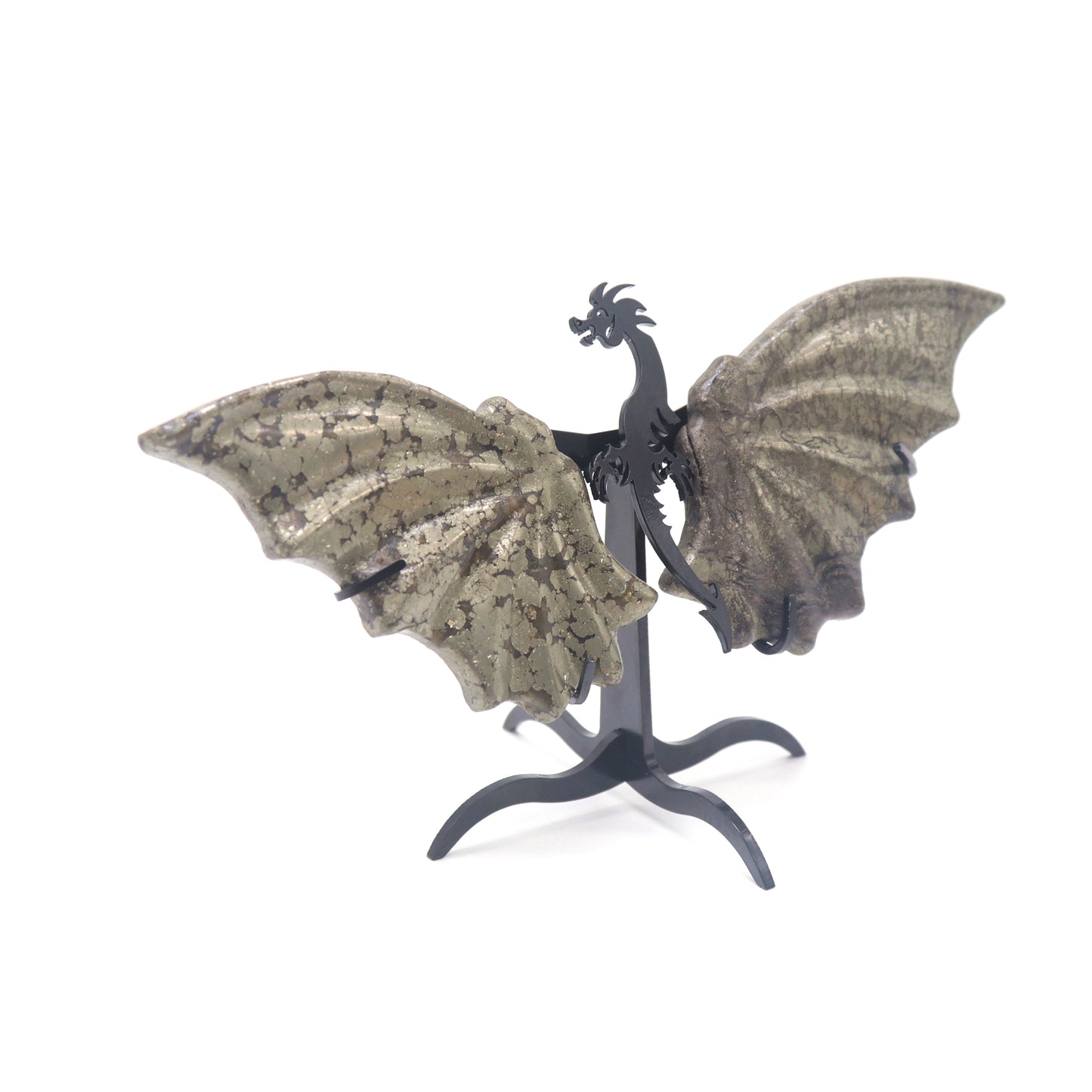 Natural Pyrite Dragon wings Crystal Healing + stand 1pc