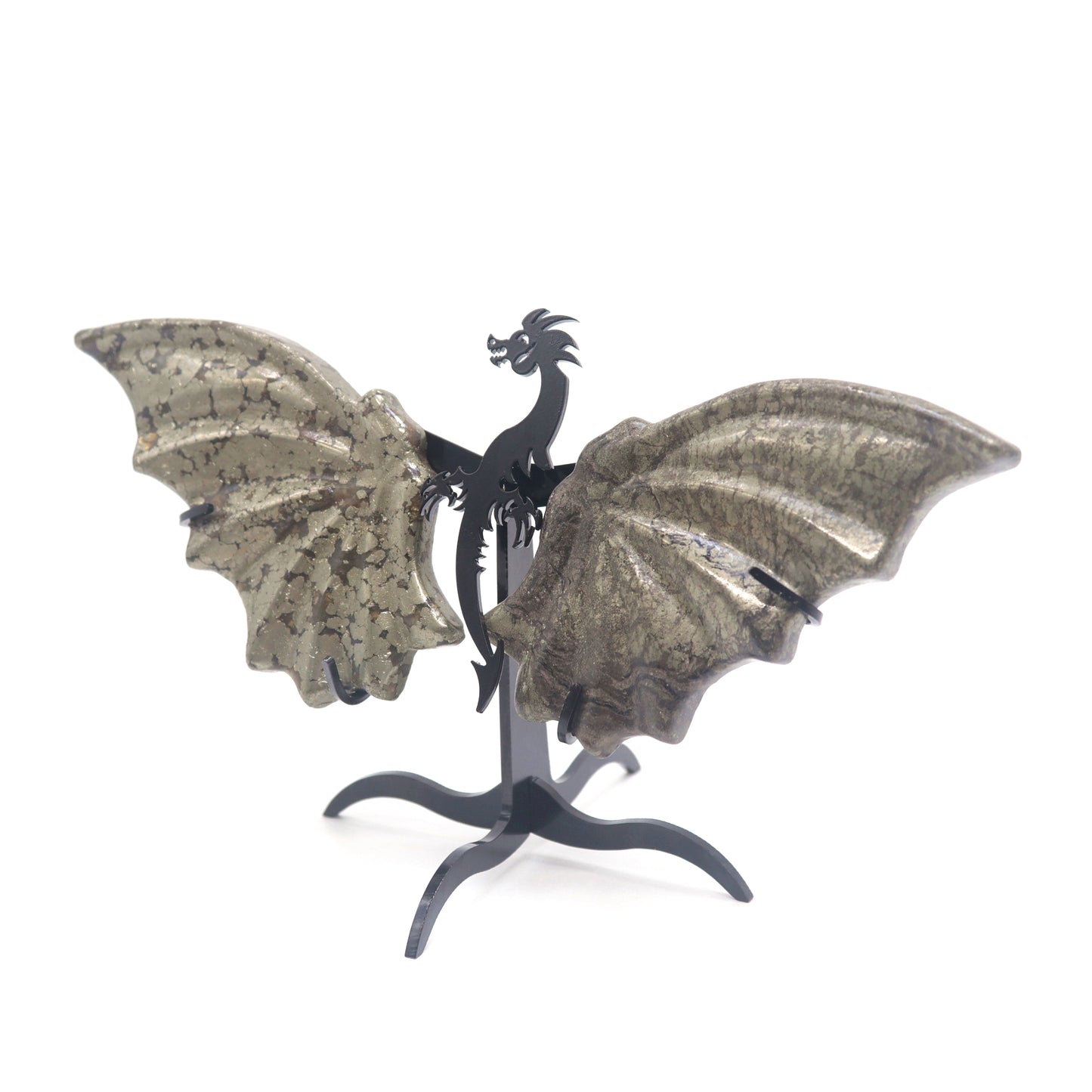 Natural Pyrite Dragon wings Crystal Healing + stand 1pc