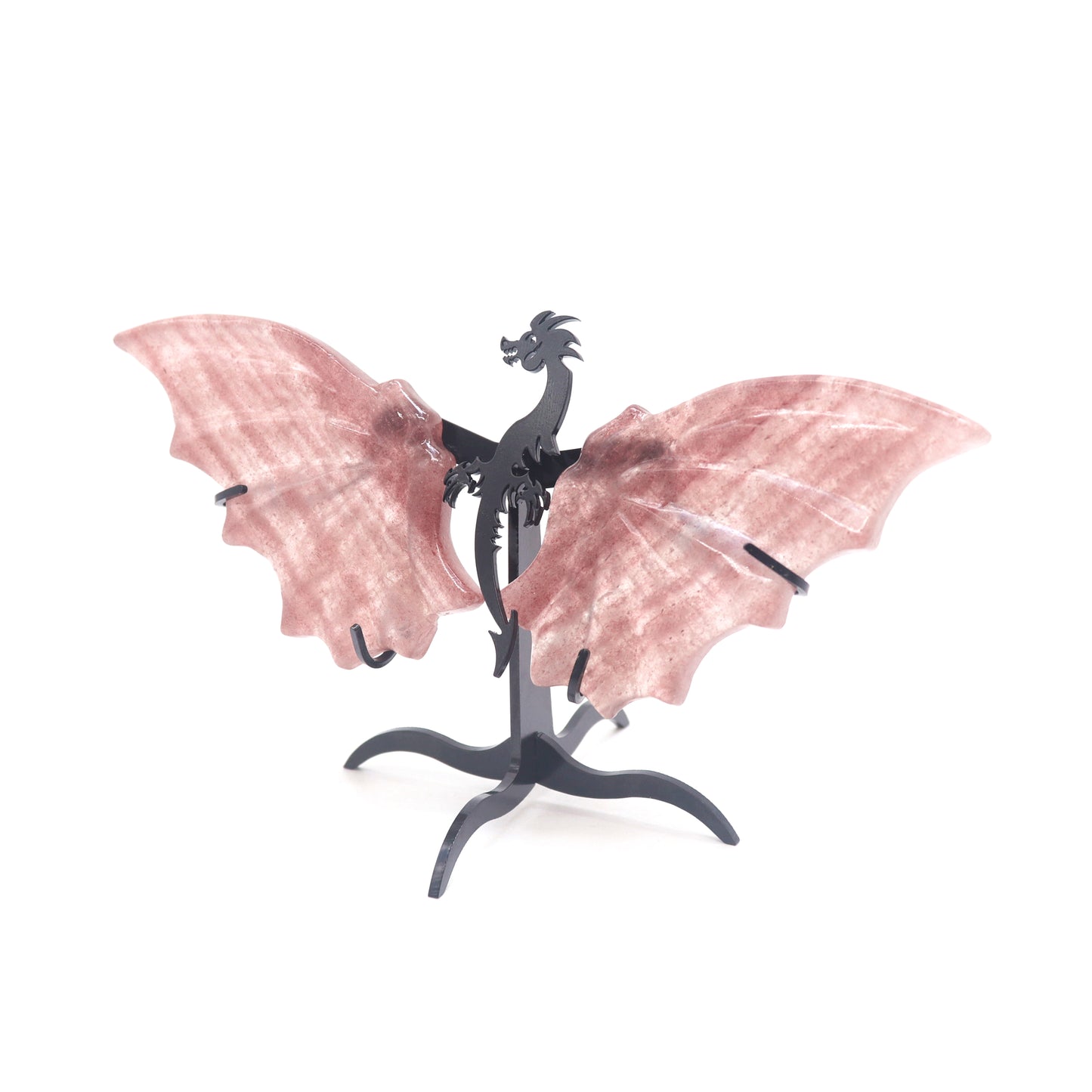 Natural Strawberry Quartz Dragon wings Crystal Healing + stand 1pc
