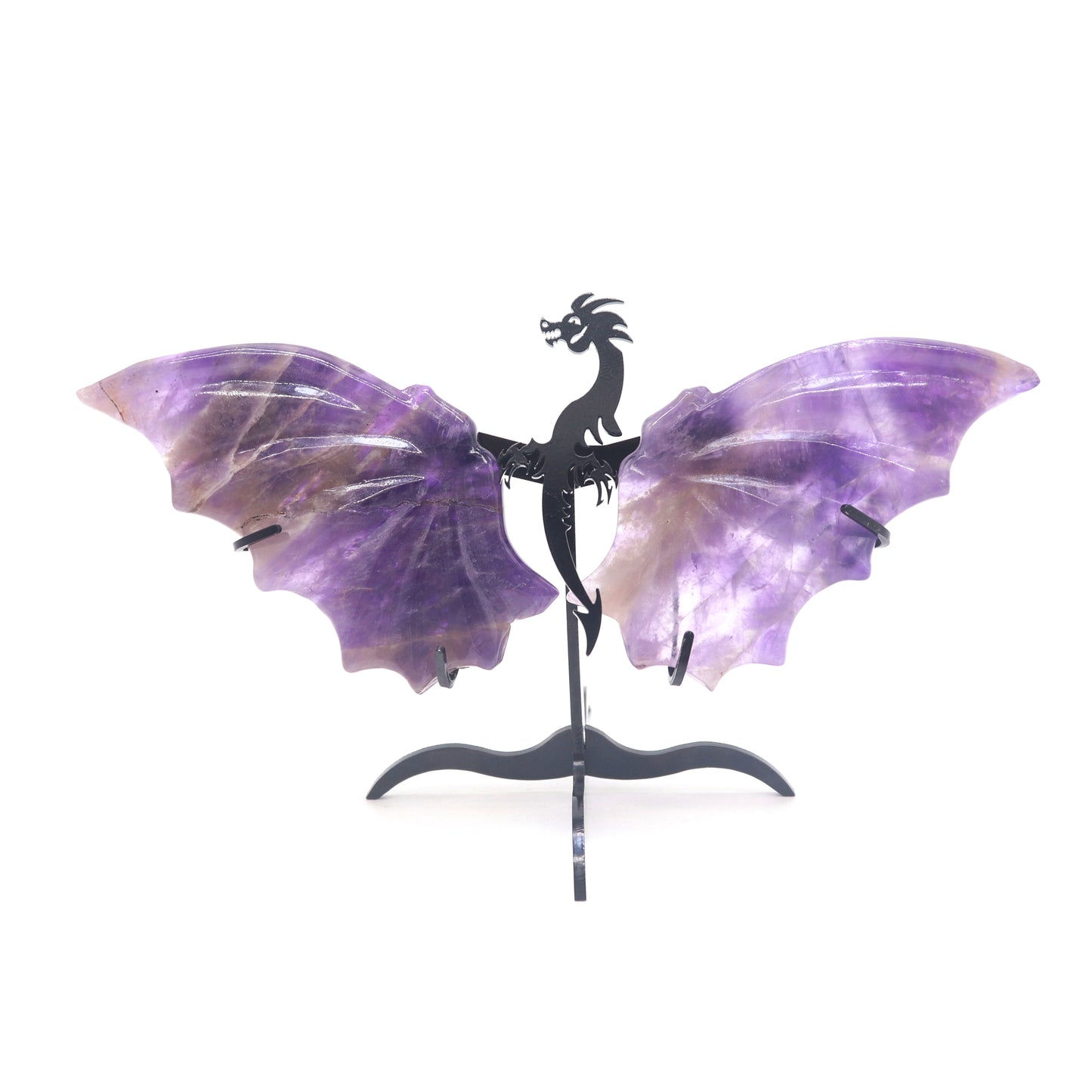 Natural Dream Amethyst Dragon wings Crystal Healing + stand 1pc