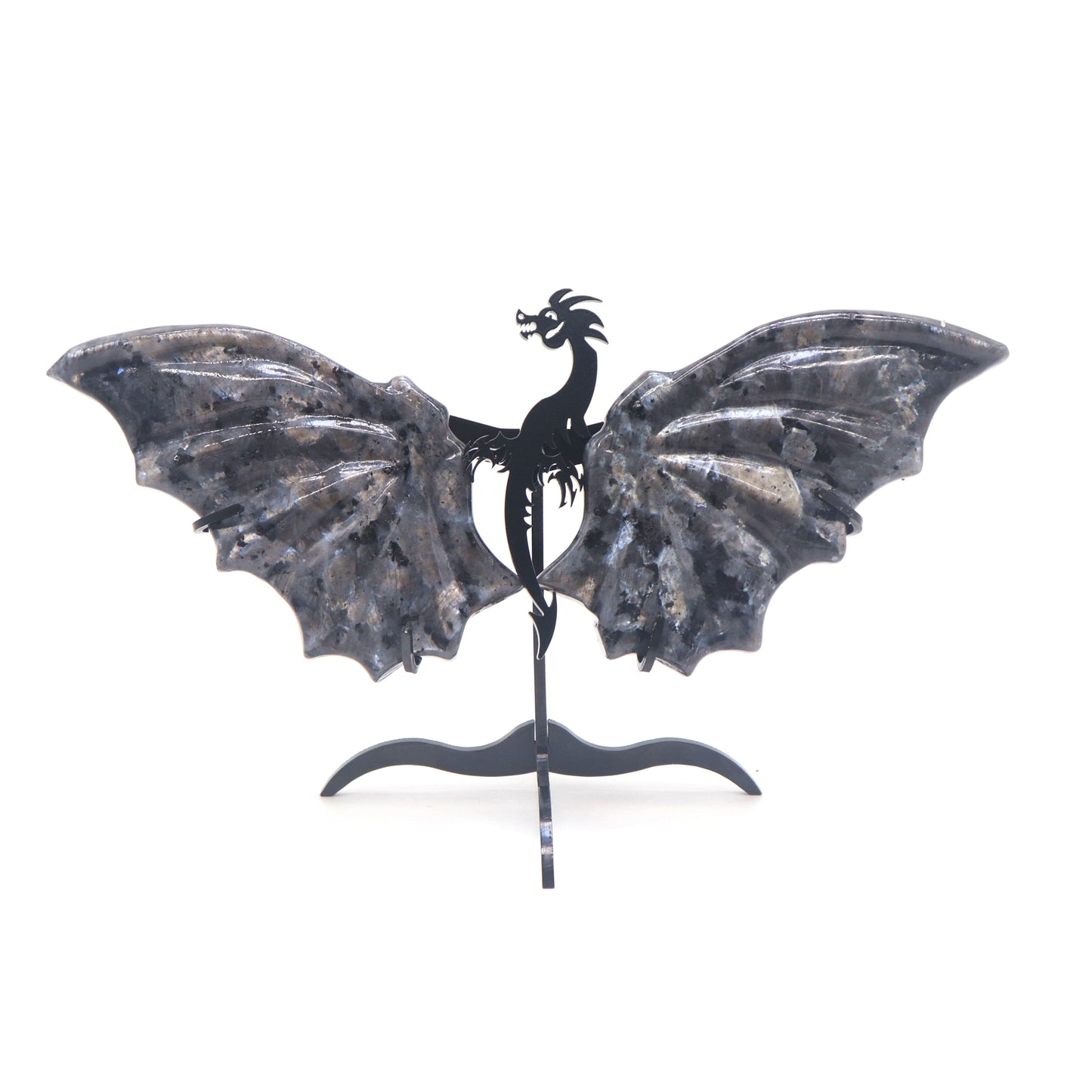 Natural Glaucophane Dragon wings Crystal Healing + stand 1pc