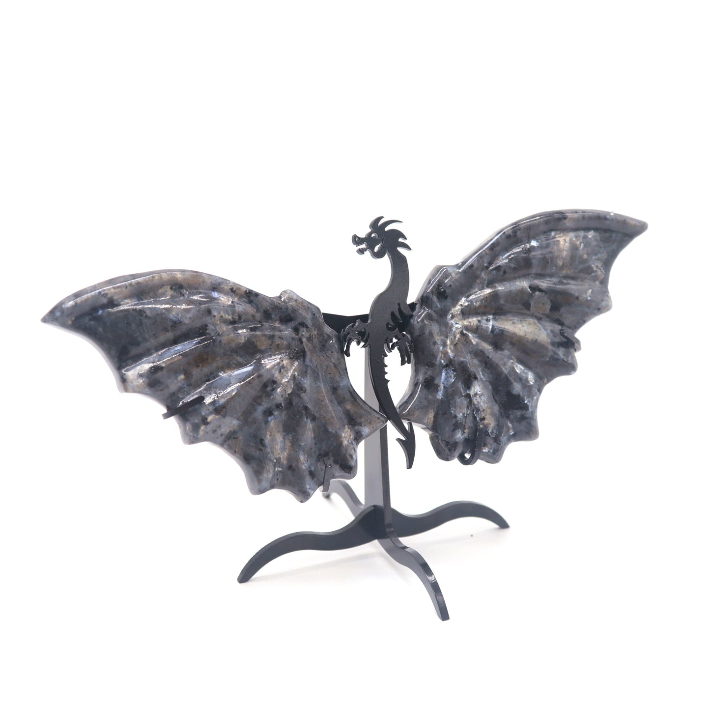 Natural Glaucophane Dragon wings Crystal Healing + stand 1pc