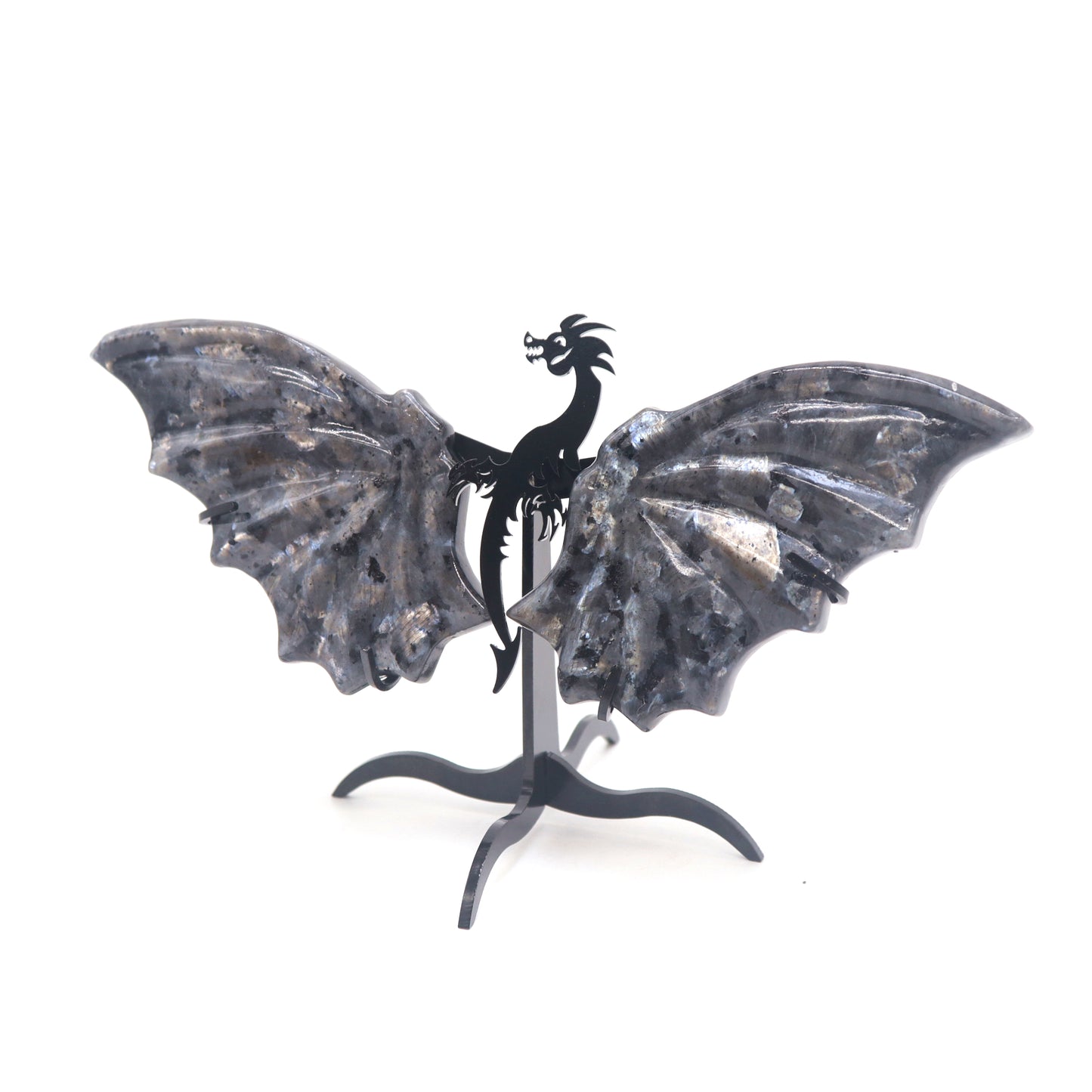 Natural Glaucophane Dragon wings Crystal Healing + stand 1pc