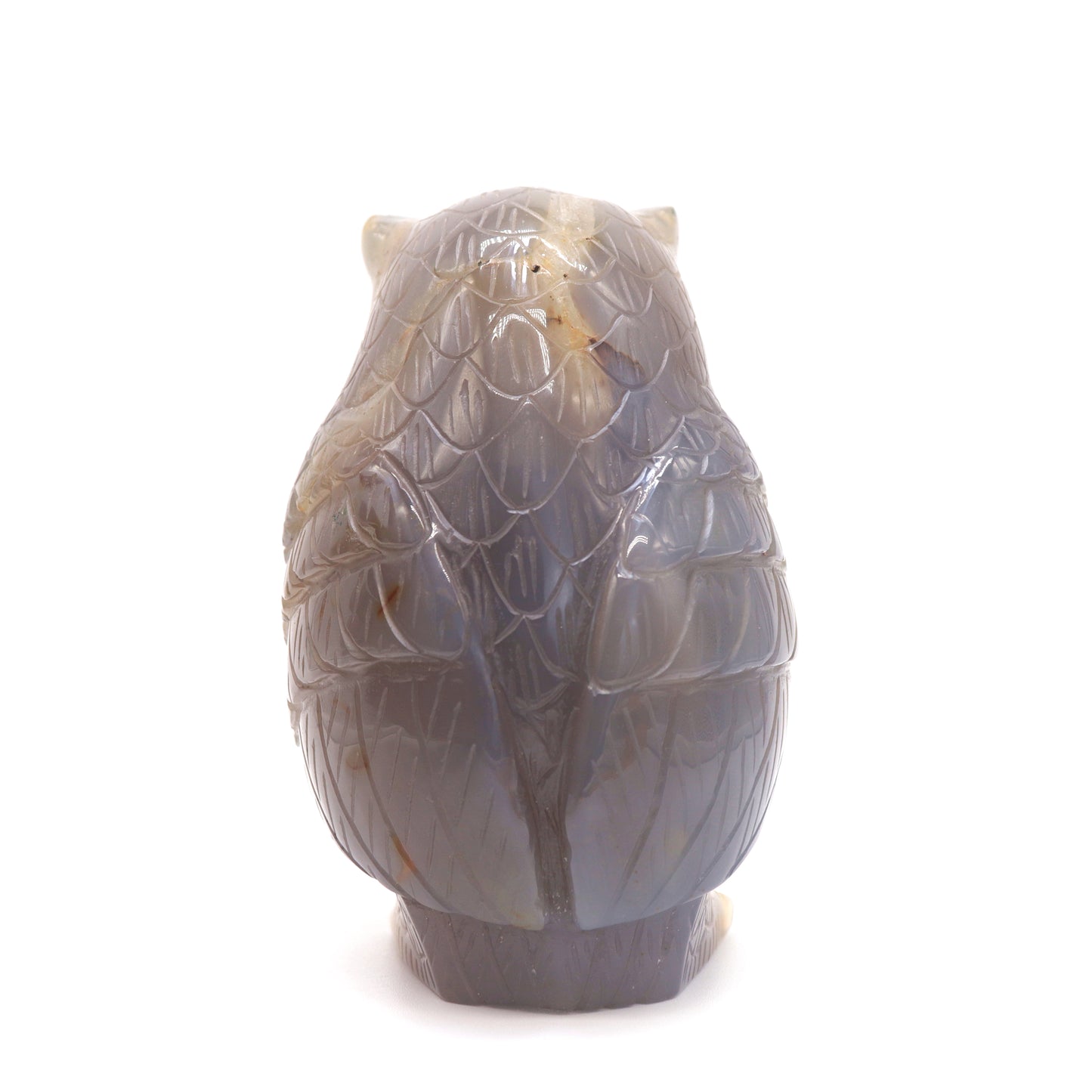 4.2" HandCarved Druzy agate Owl Crystal Healing Quartz Reiki Decorate Gift