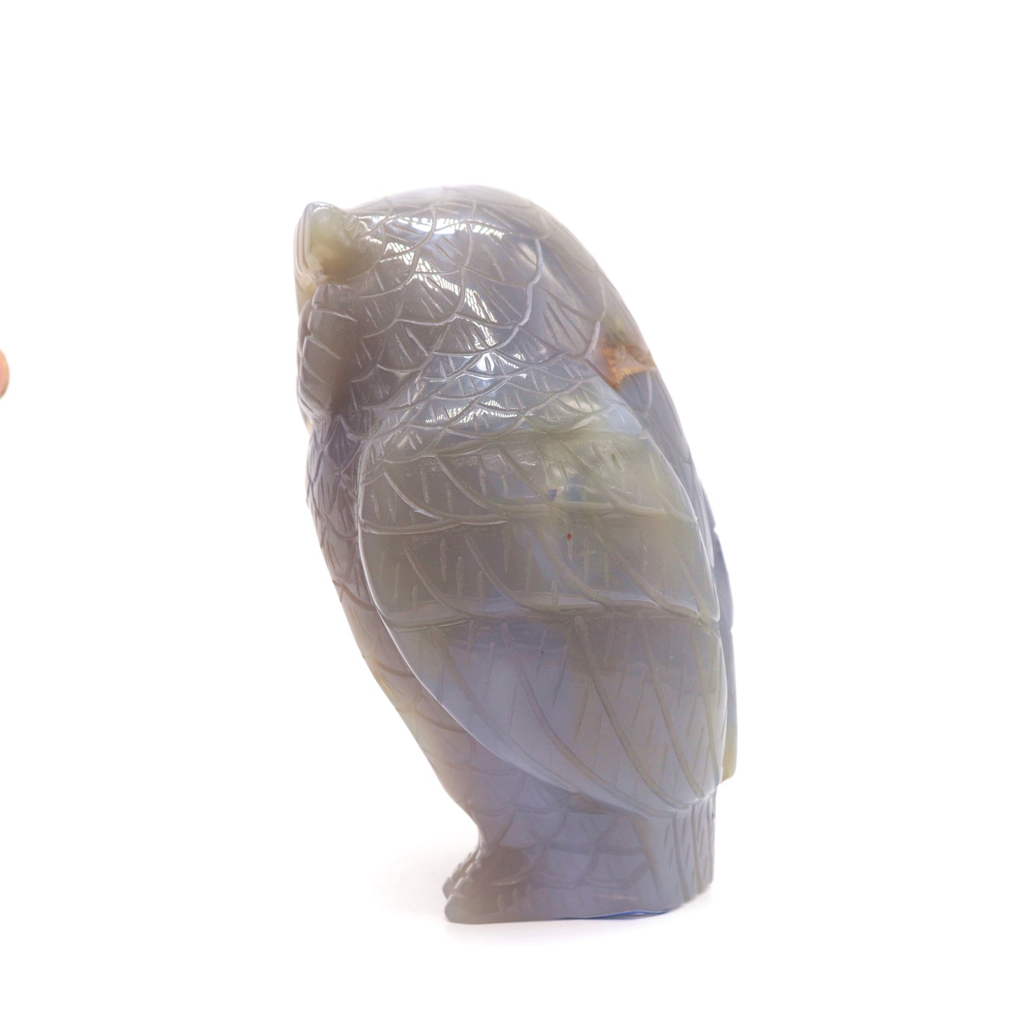 4.2" HandCarved Druzy agate Owl Crystal Healing Quartz Reiki Decorate Gift