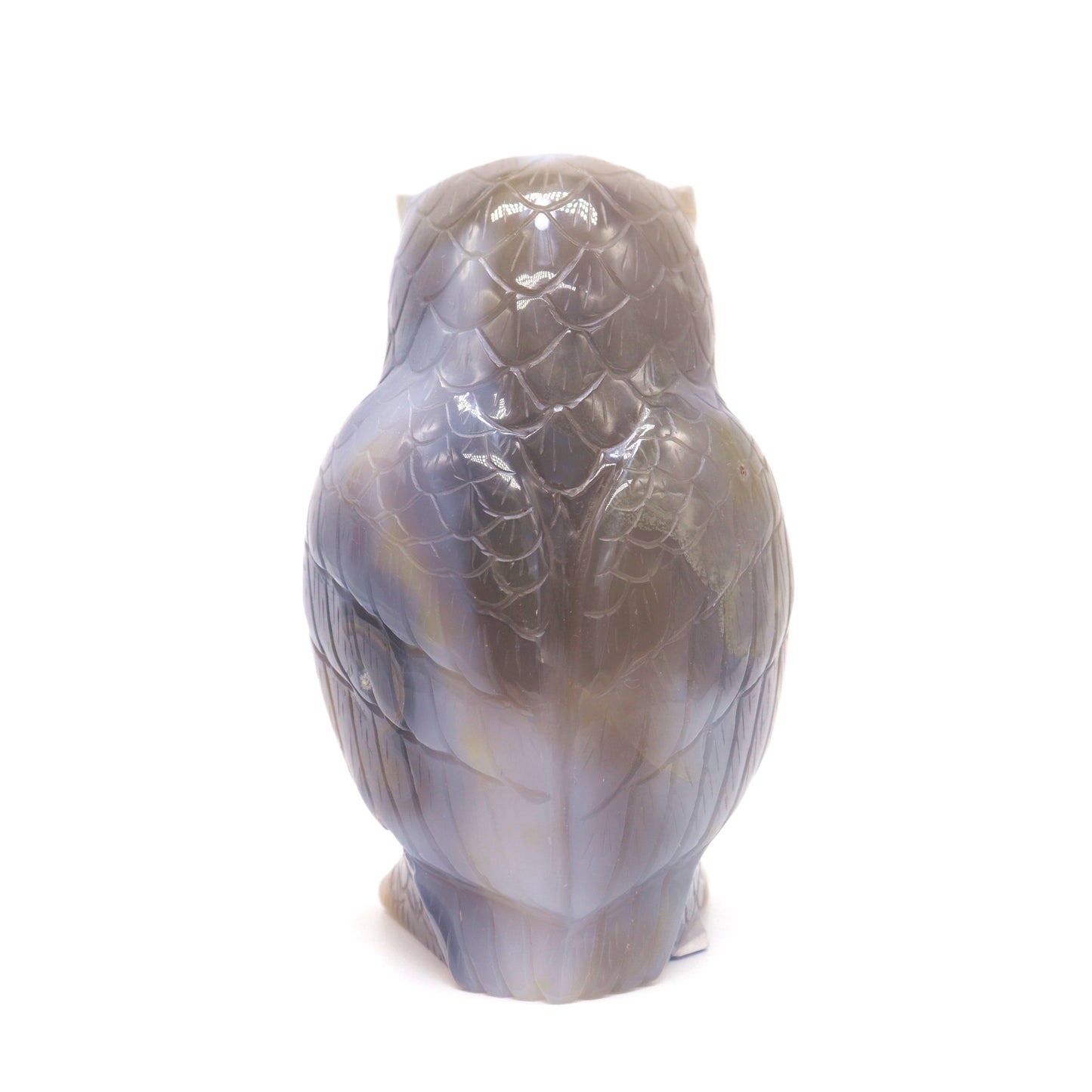 4.2" HandCarved Druzy agate Crystal Owl Quartz Reiki Decorate Gift