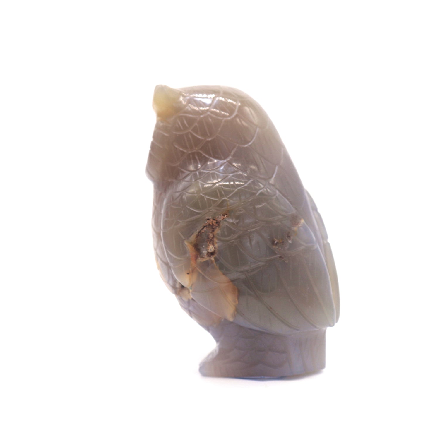 4" HandCarved Druzy agate Owl Crystal Healing Quartz Reiki Decorate Gift