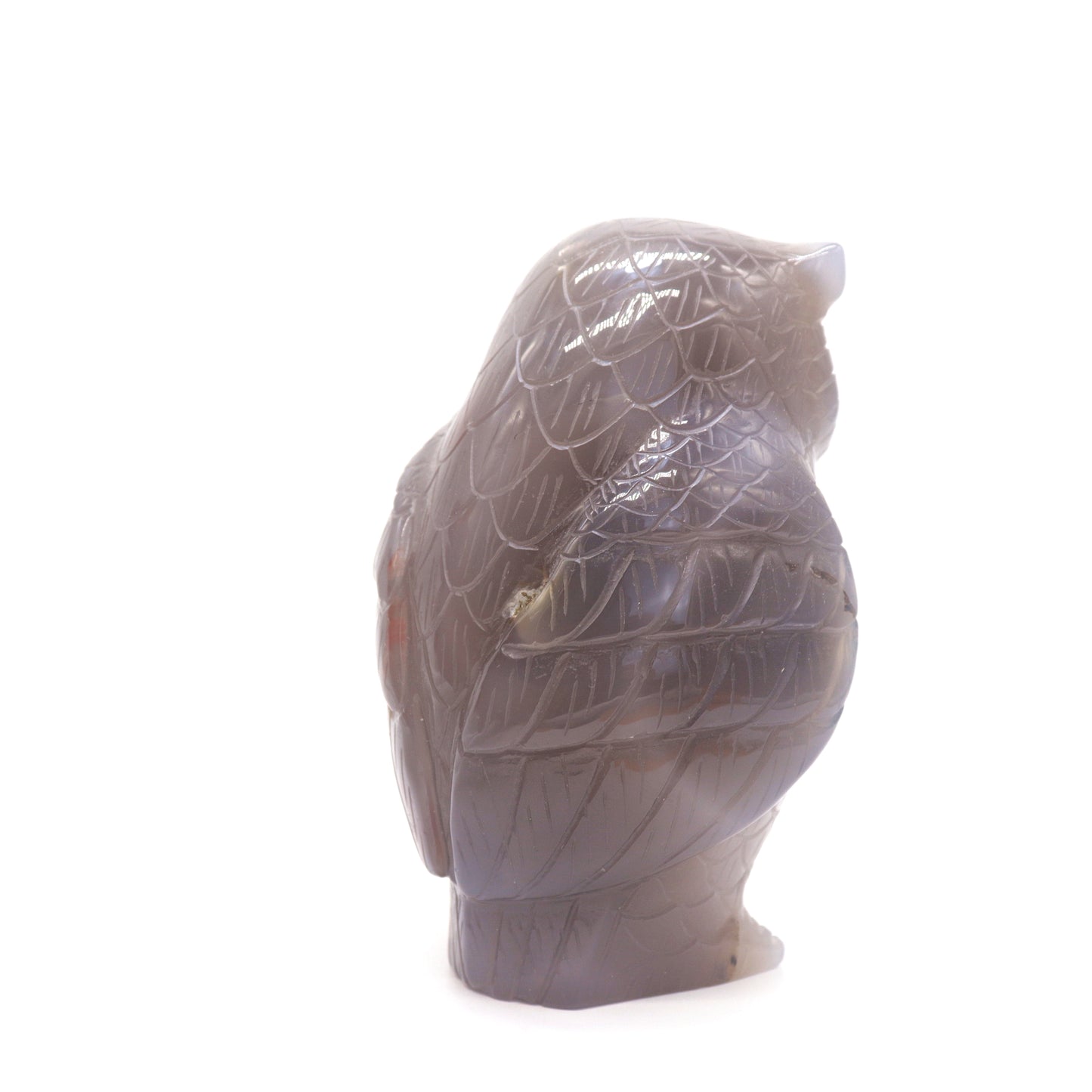 4.3" HandCarved Druzy agate Owl Crystal Healing Quartz Reiki Decorate Gift