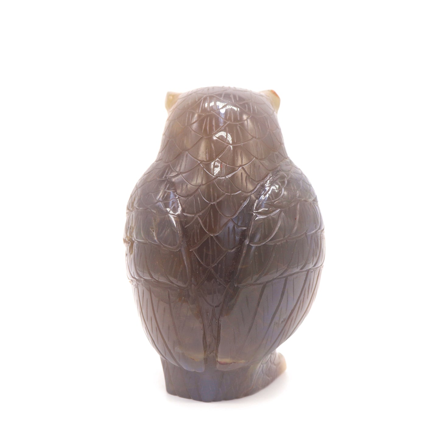 4.8" HandCarved Druzy agate Owl Crystal Healing Quartz Reiki Decorate Gift