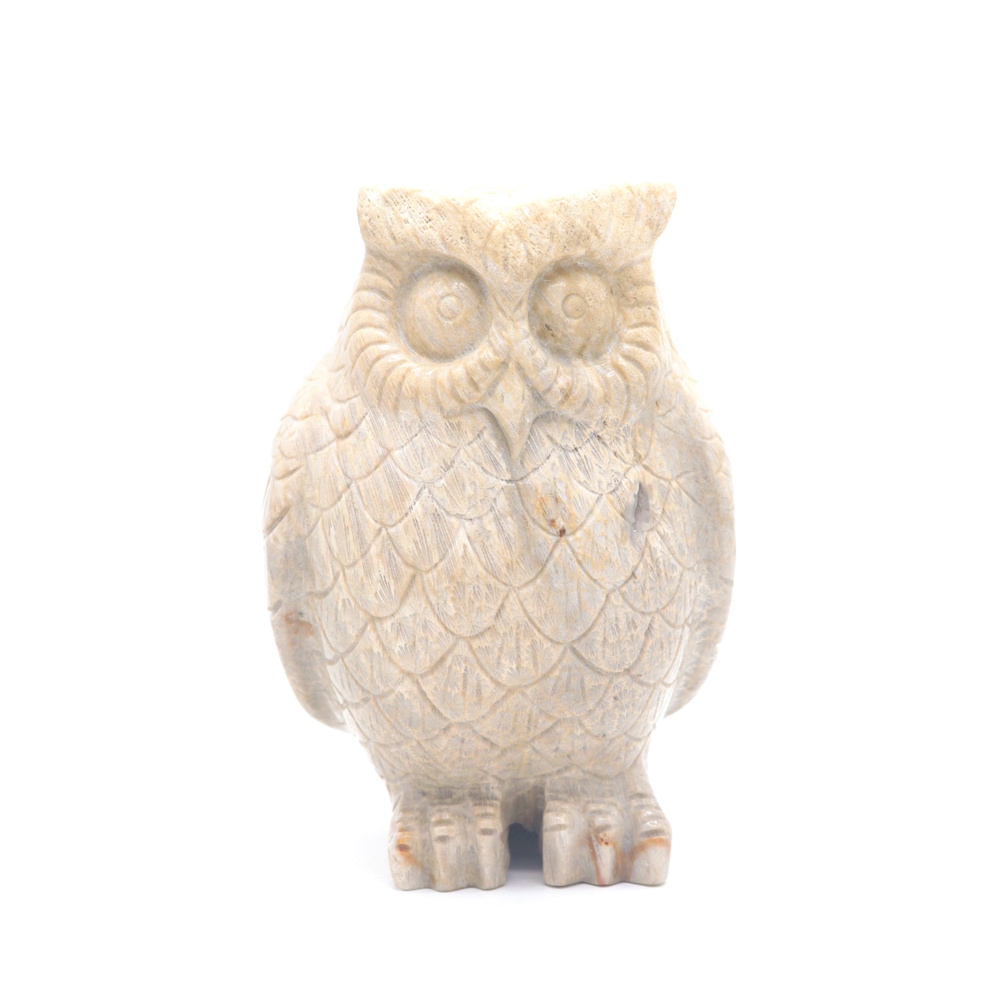 4.3" HandCarved Coral Jade Owl Crystal Healing Quartz Reiki Decorate Gift