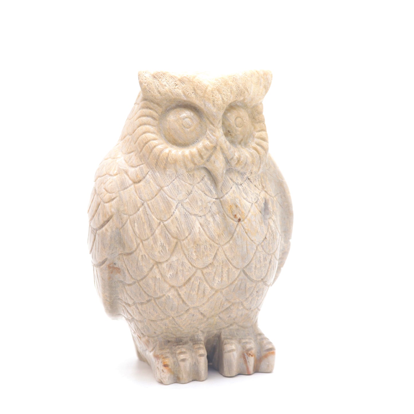 4.3" HandCarved Coral Jade Owl Crystal Healing Quartz Reiki Decorate Gift
