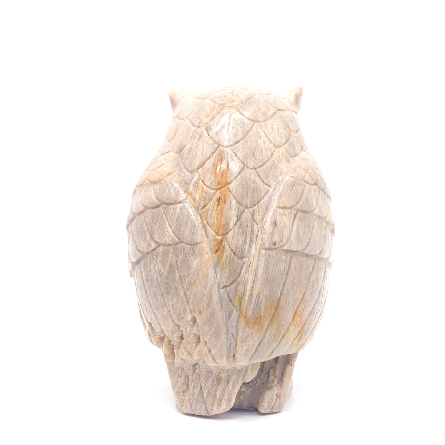 4.1" HandCarved Coral Jade Owl Crystal Healing Quartz Reiki Decorate Gift