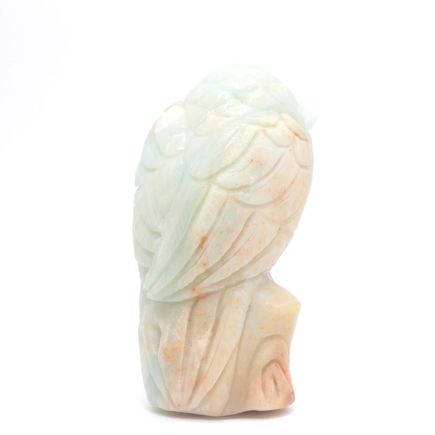 4.7" HandCarved Amazonite Owl Caribbean Calcite Crystal Healing Quartz Reiki Decorate Gift