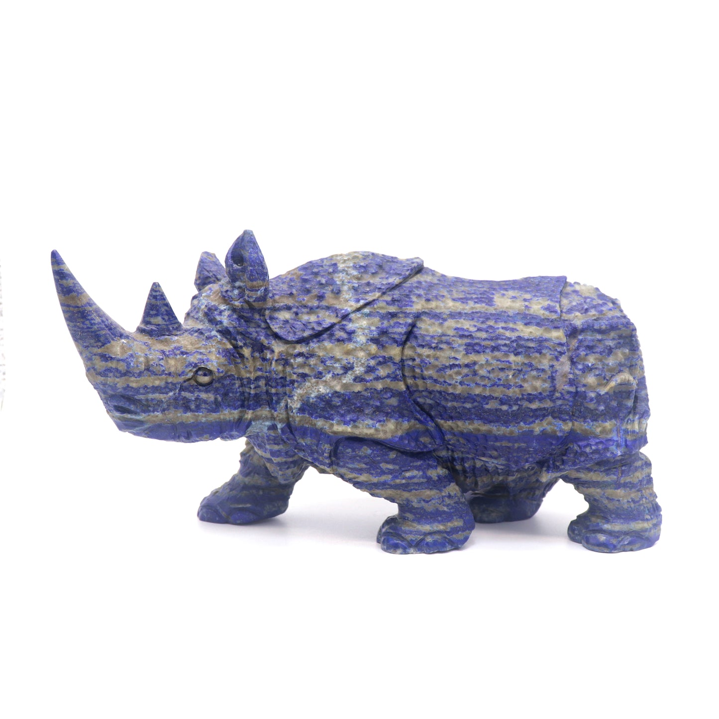 9.5" HandCarved Lapis Lazuli Rhino Crystal Healing Quartz Reiki Decorate Gift