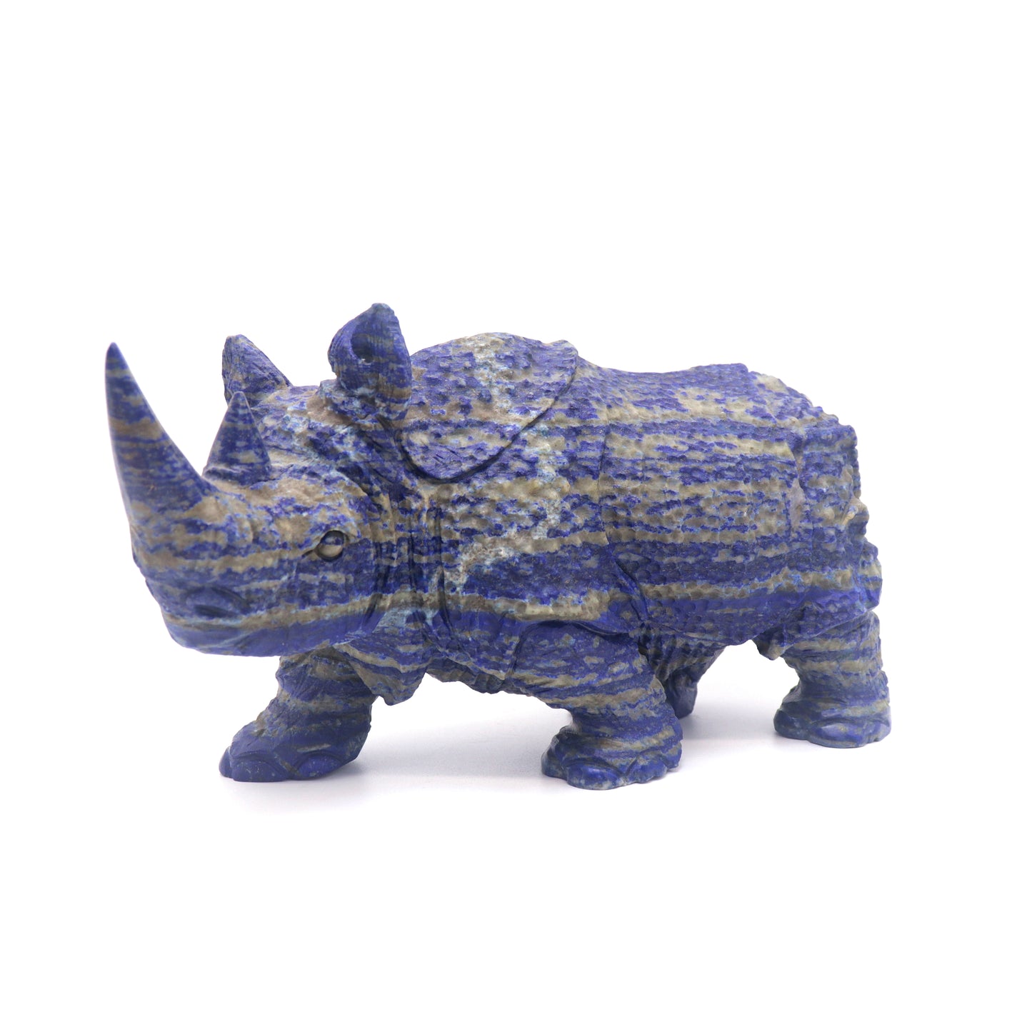 9.5" HandCarved Lapis Lazuli Rhino Crystal Healing Quartz Reiki Decorate Gift