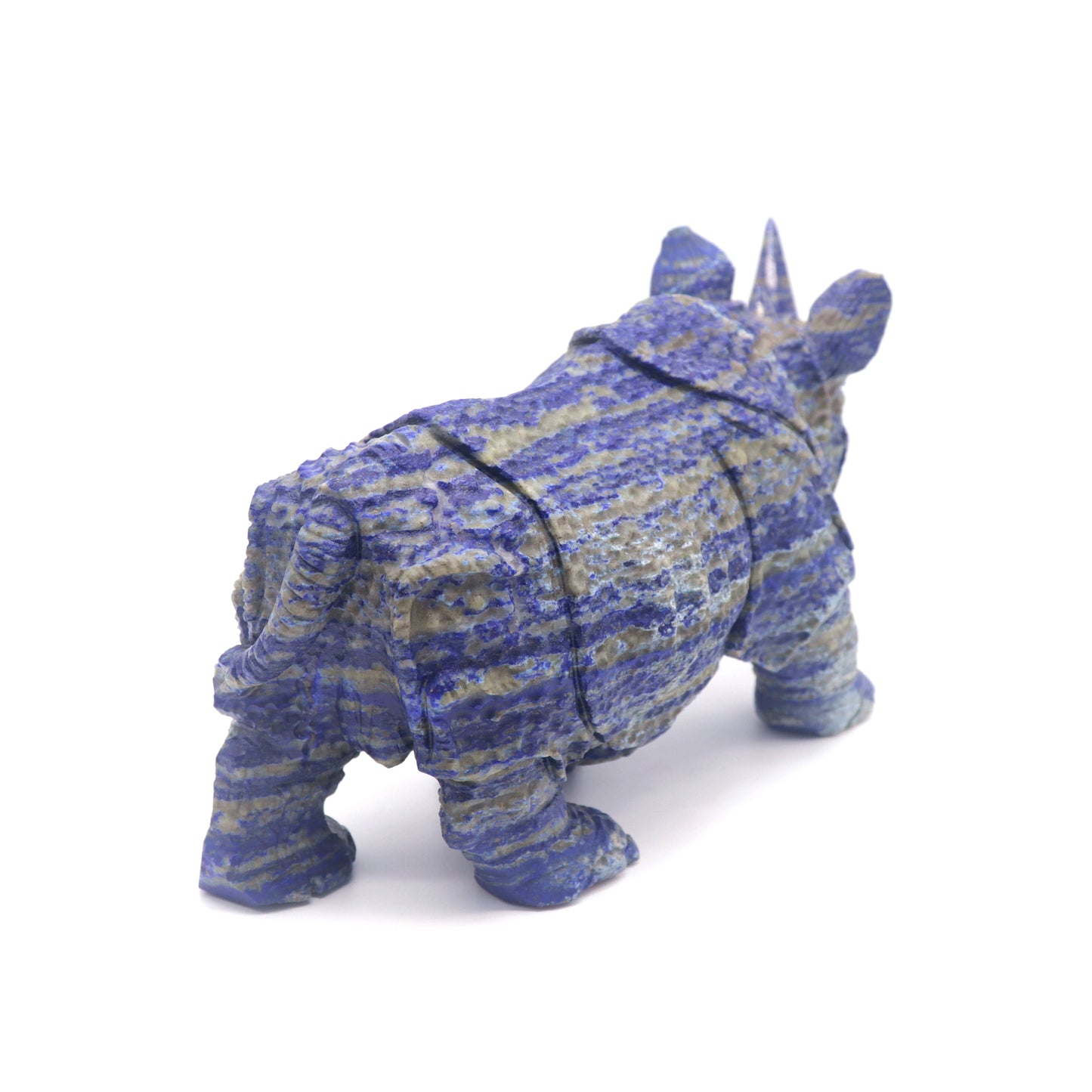 9.5" HandCarved Lapis Lazuli Rhino Crystal Healing Quartz Reiki Decorate Gift