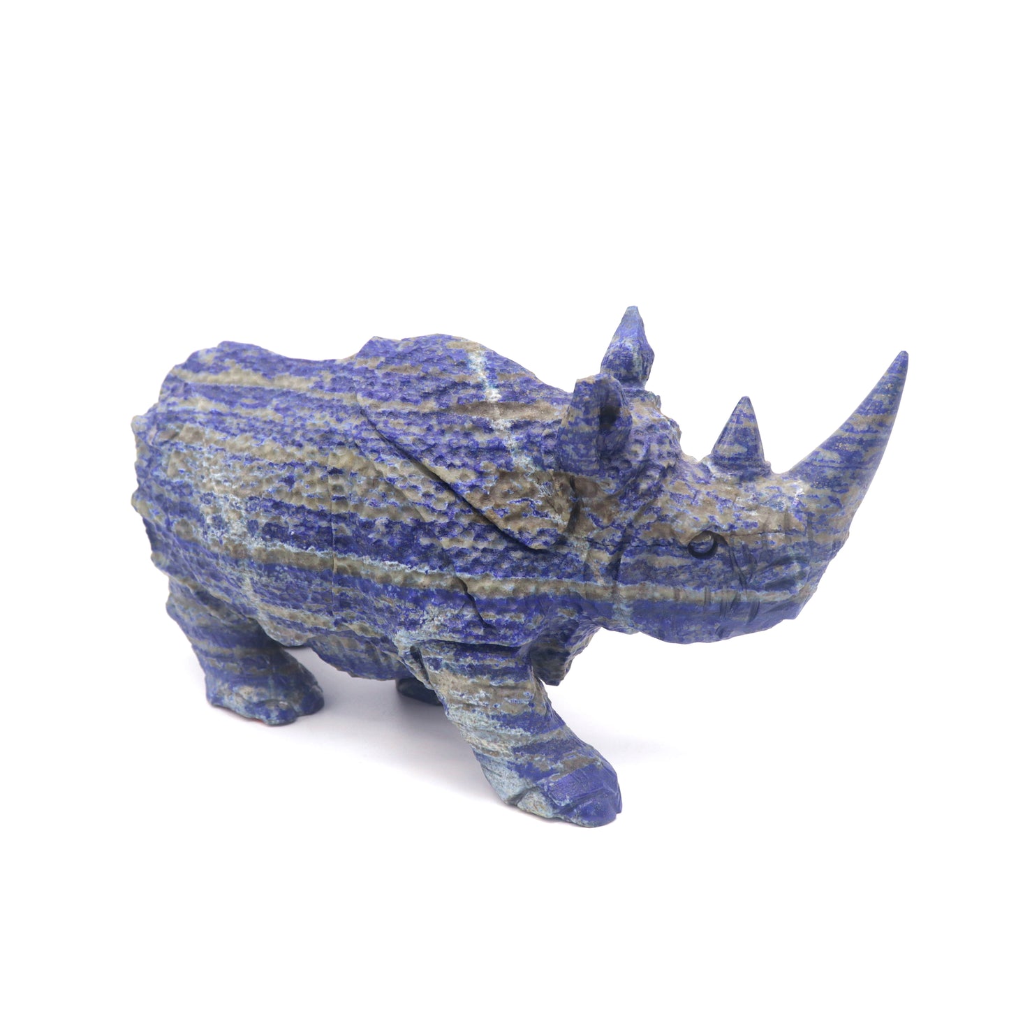 9.5" HandCarved Lapis Lazuli Rhino Crystal Healing Quartz Reiki Decorate Gift