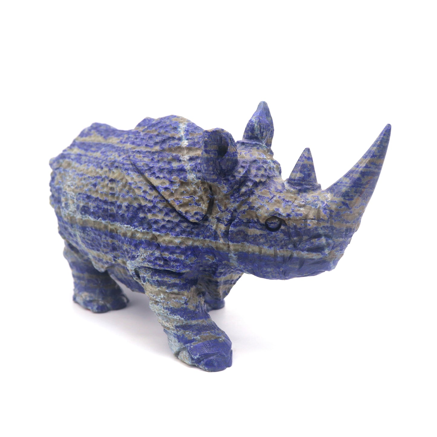 9.5" HandCarved Lapis Lazuli Rhino Crystal Healing Quartz Reiki Decorate Gift