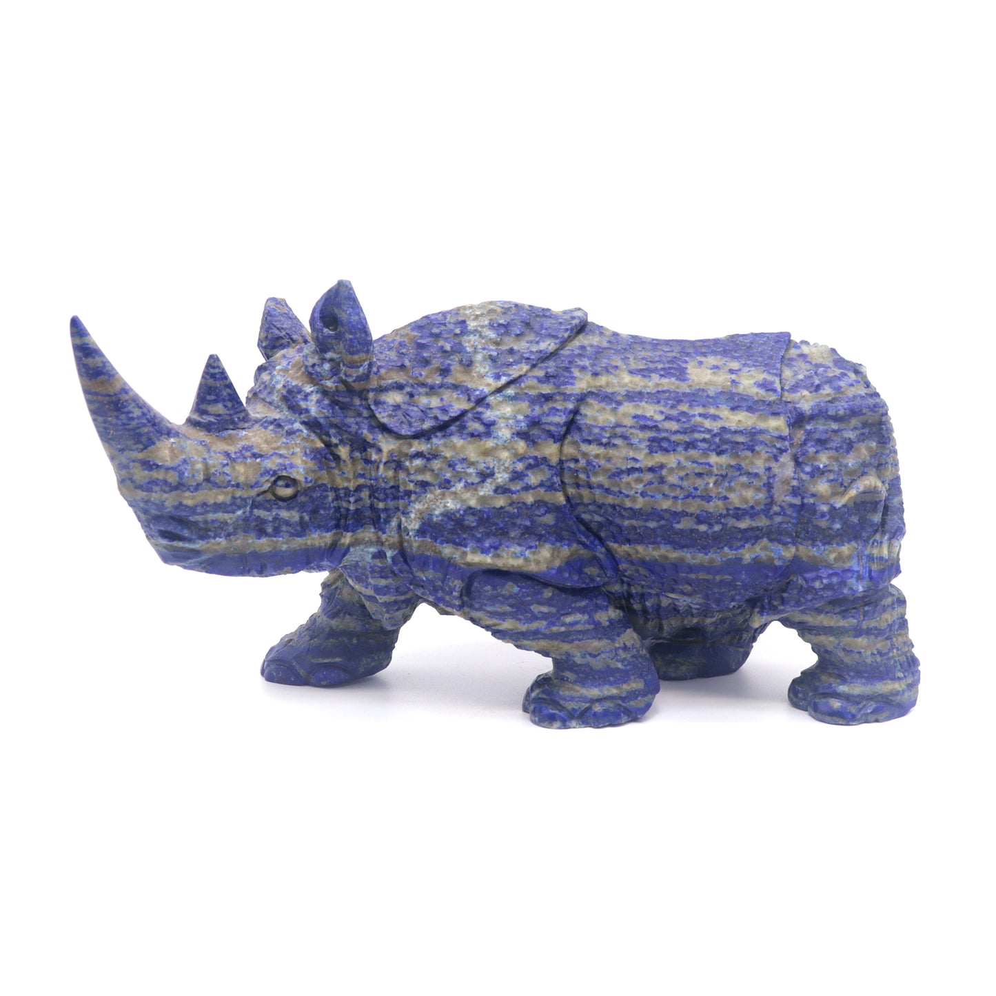 9.5" HandCarved Lapis Lazuli Rhino Crystal Healing Quartz Reiki Decorate Gift