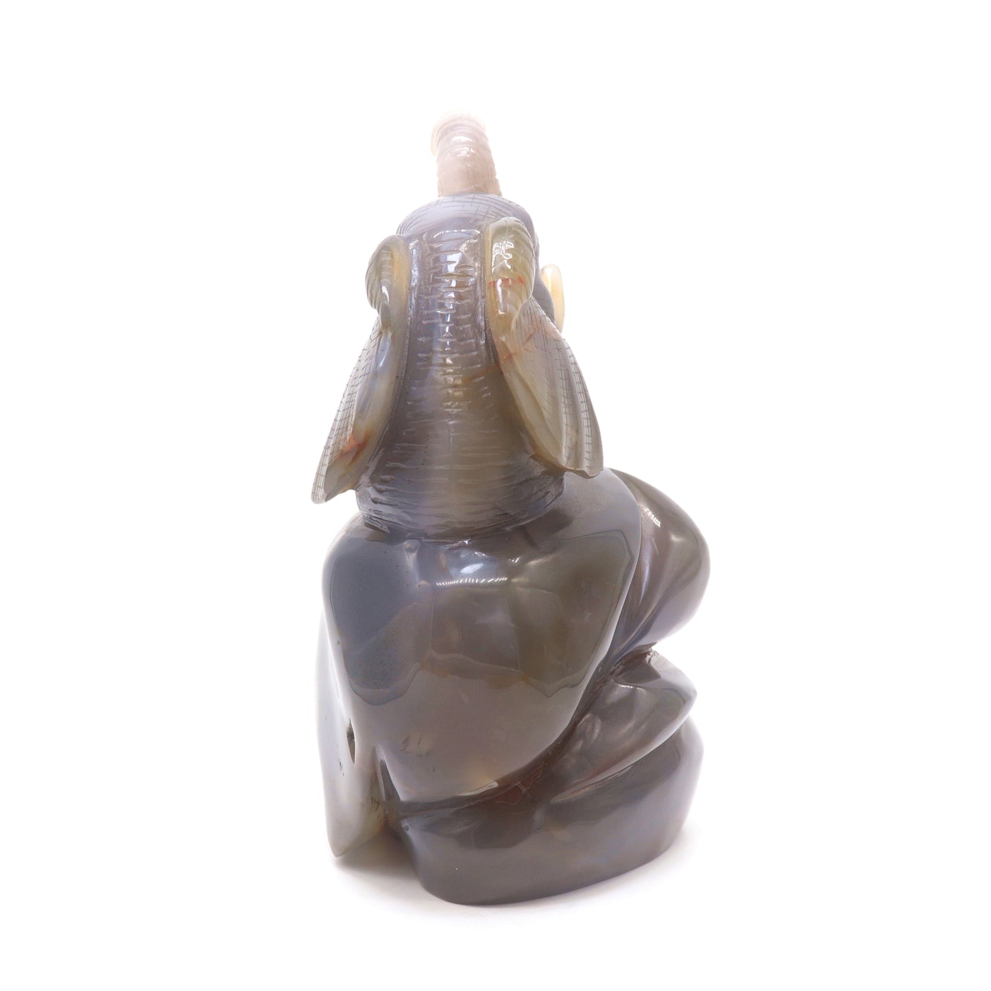 7.1" HandCarved Druzy Agate Crystal Elephant Figurine Decorate Gift