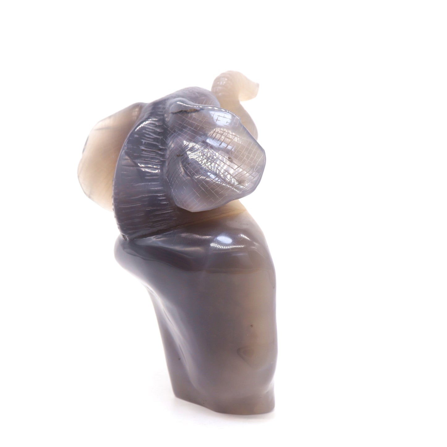 6.5" HandCarved Druzy Agate Crystal Elephant Figurine Gift