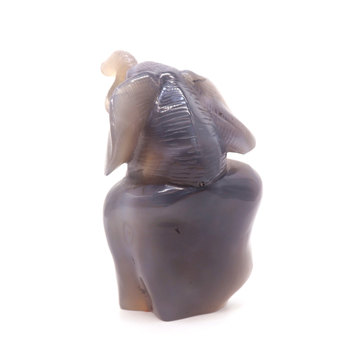 6.5" HandCarved Druzy Agate Crystal Elephant Figurine Gift