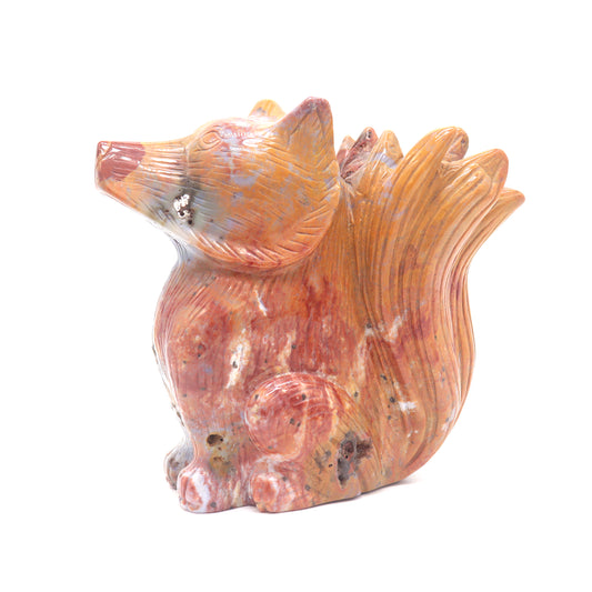 2.4lb HandCarved Ocean Jasper Nine Tail Fox Crystal Healing Quartz Reiki