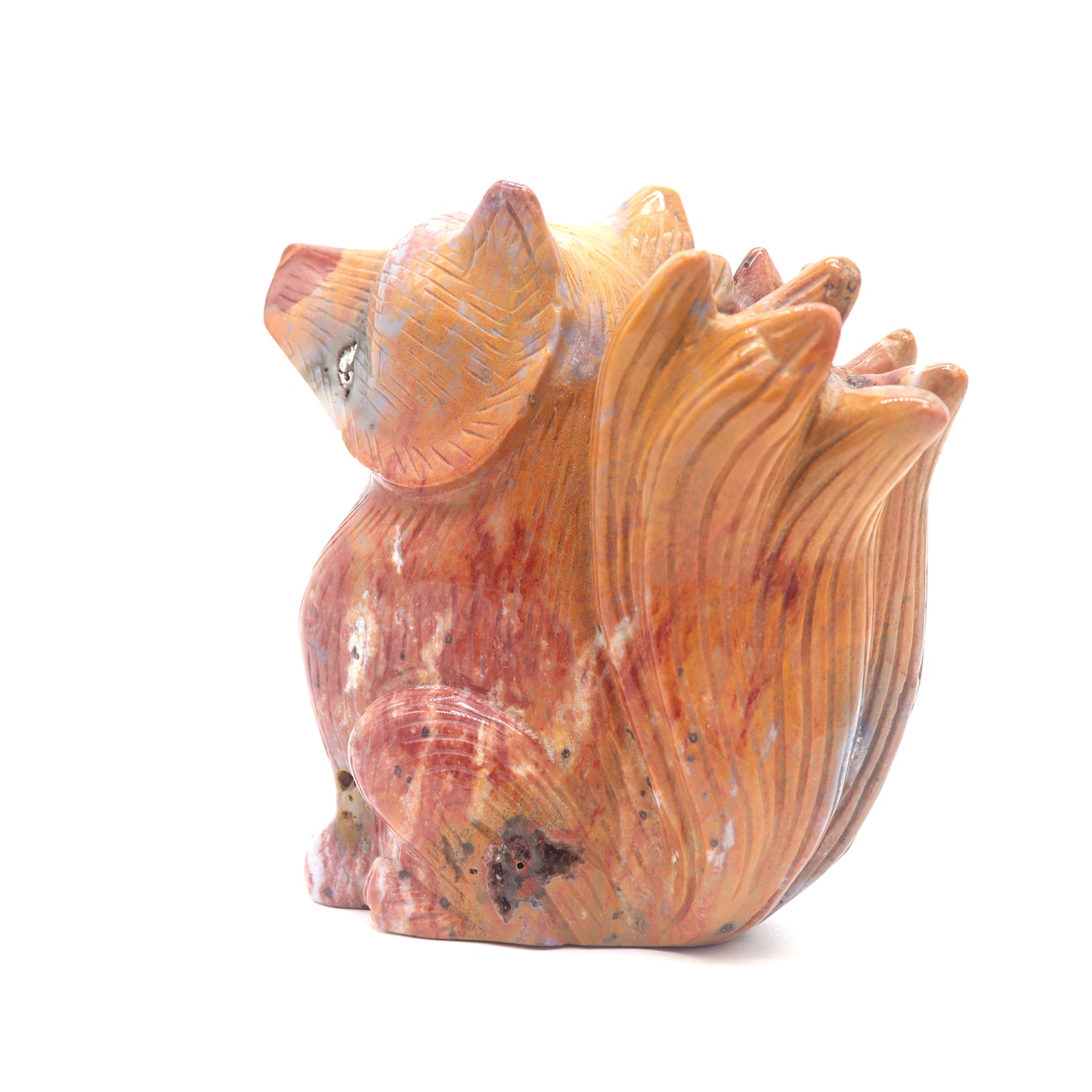 2.4lb HandCarved Ocean Jasper Nine Tail Fox Crystal Healing Quartz Reiki
