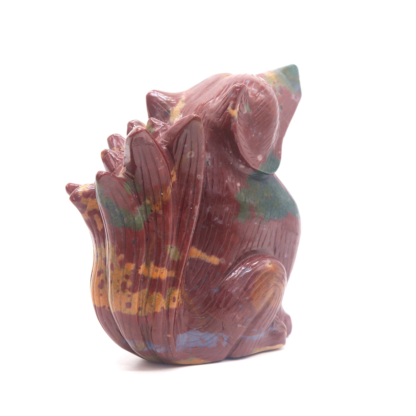 2lb HandCarved Ocean Jasper Nine Tail Fox Crystal Healing Quartz Reiki