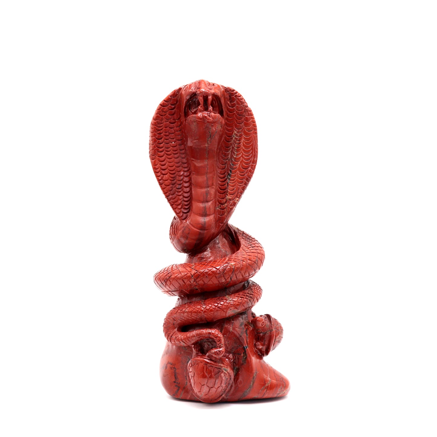 6.8" HandCarved Red Jasper Snake Crystal Turtle Healing Quartz Reiki