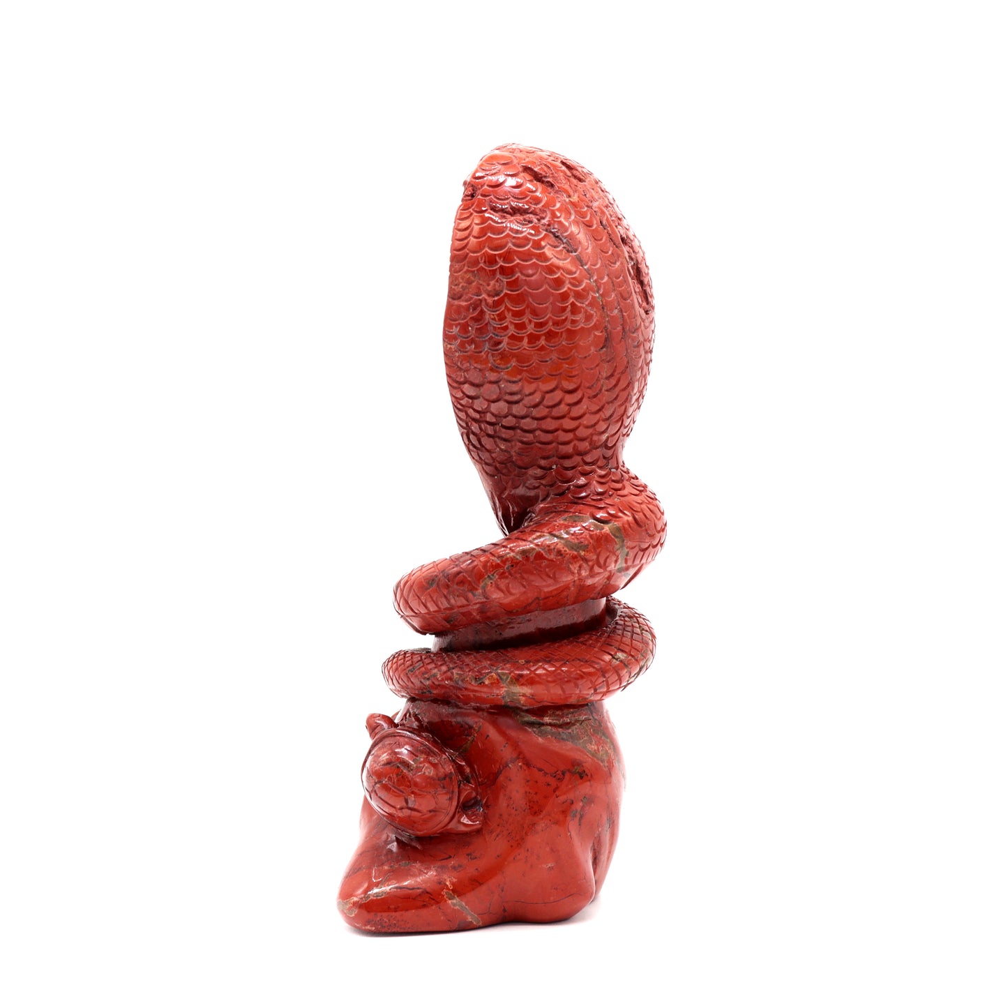 6.8" HandCarved Red Jasper Snake Crystal Turtle Healing Quartz Reiki