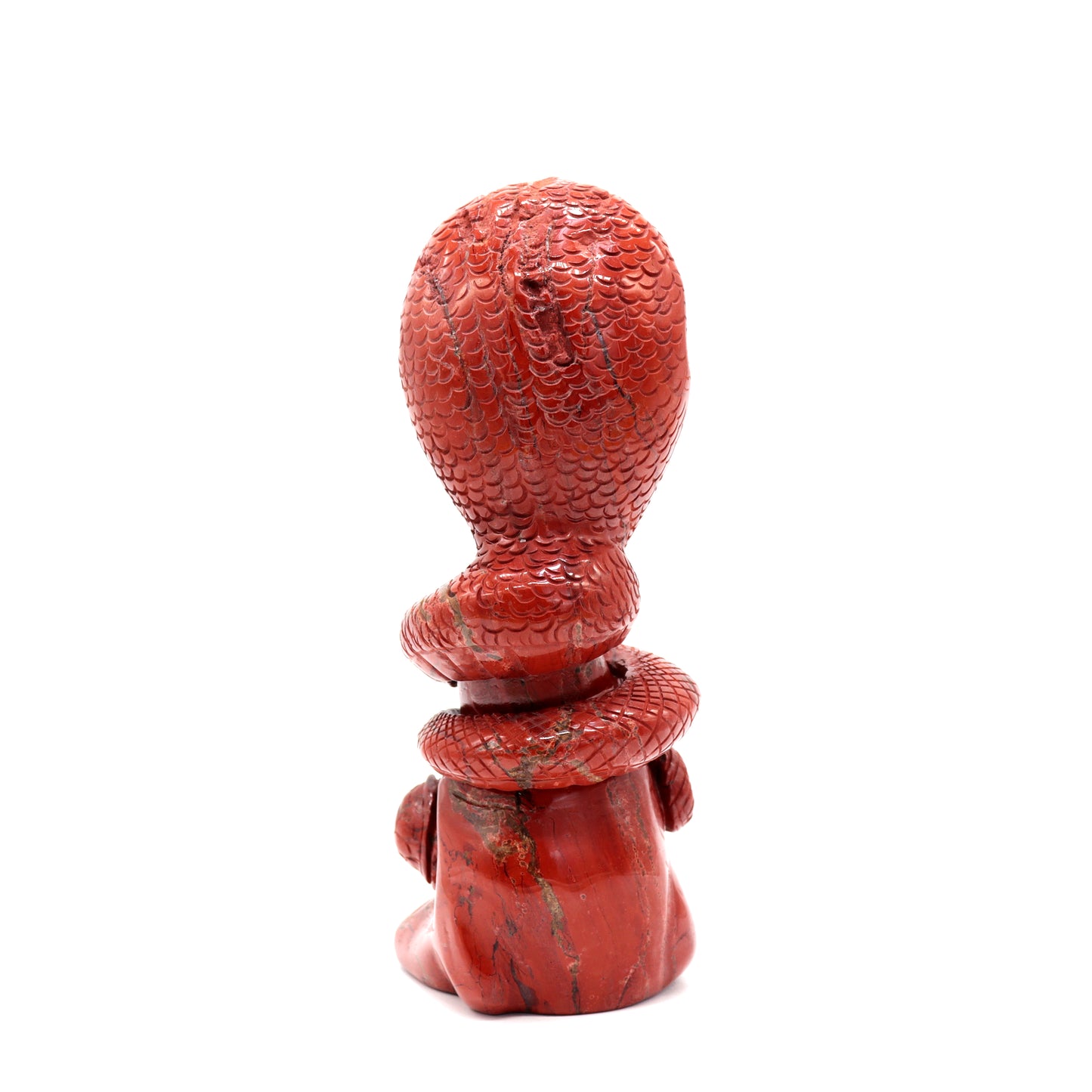 6.8" HandCarved Red Jasper Snake Crystal Turtle Healing Quartz Reiki