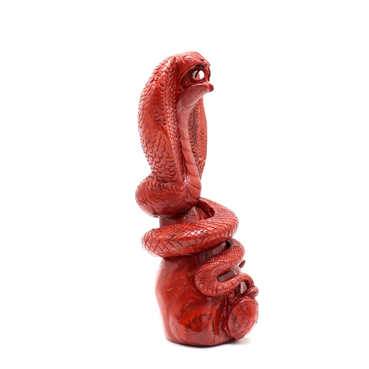 6.8" HandCarved Red Jasper Snake Crystal Turtle Healing Quartz Reiki