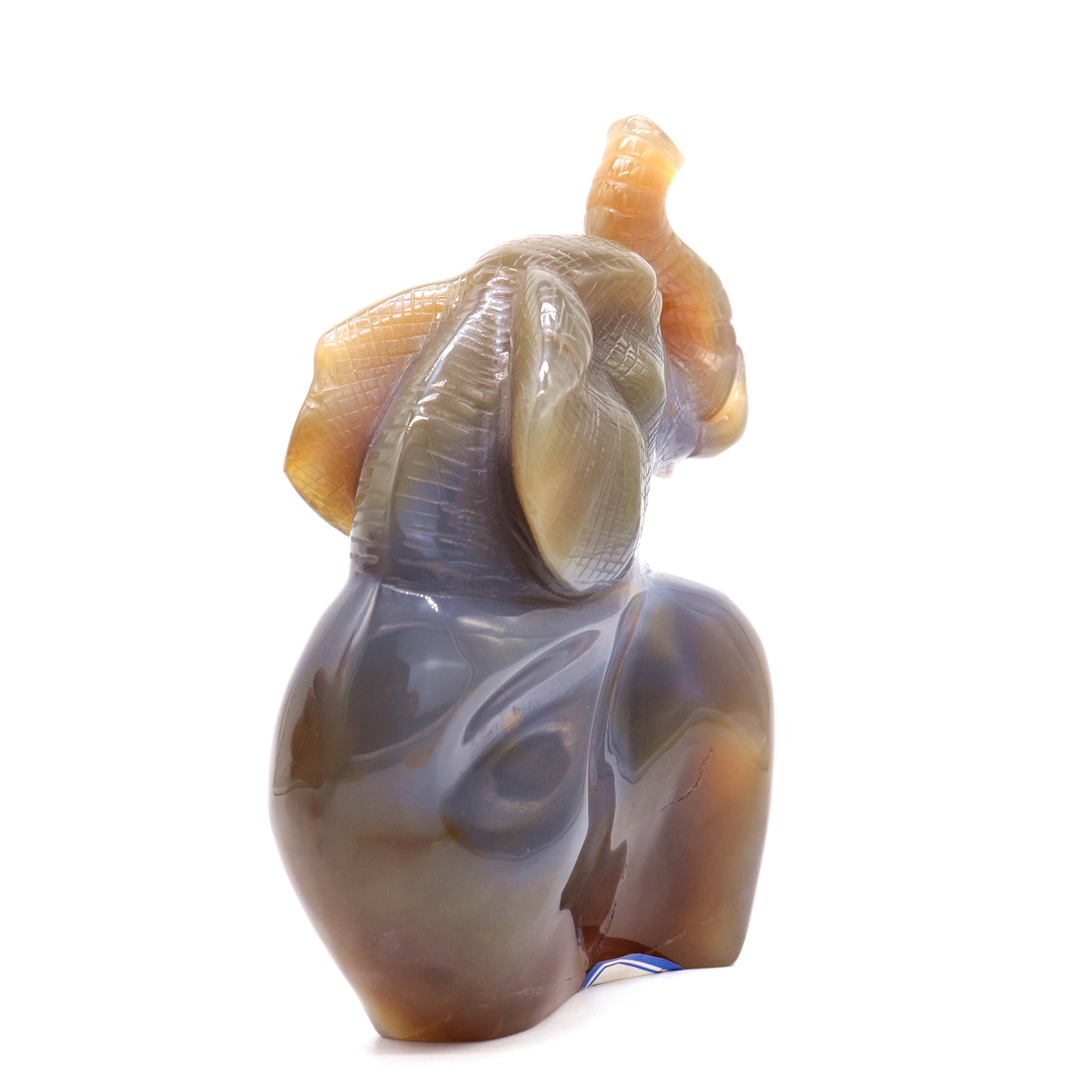 6.5" HandCarved Druzy Agate Crystal Elephant Figurine Decorate Gift