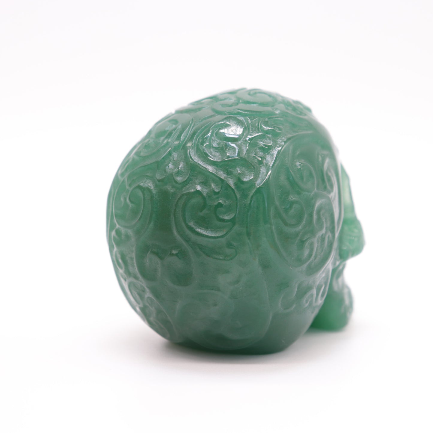 3" Green Aventurine Skull Sugar Flower Crystal Skull Healing Quartz Reiki