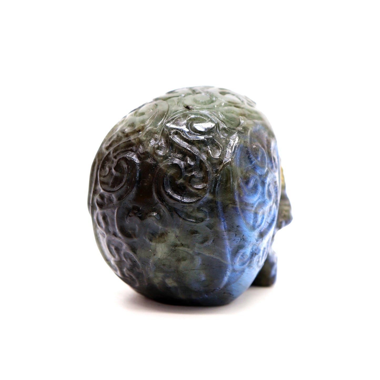 3" Labradorite Skull Sugar Flower Crystal Skull Healing Quartz Reiki